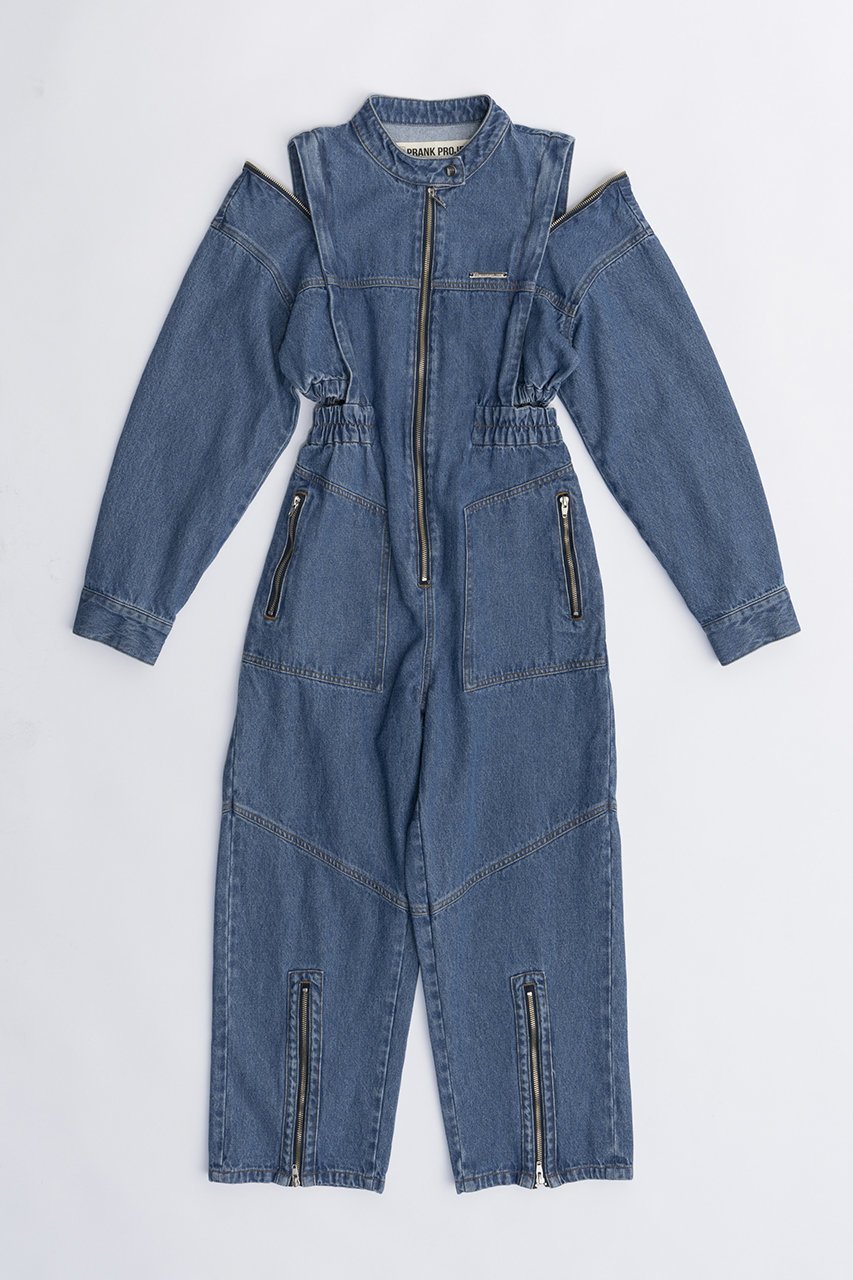 【プランク プロジェクト/PRANK PROJECT】のデニムオールインワン / Denim All In One インテリア・キッズ・メンズ・レディースファッション・服の通販 founy(ファニー) 　ファッション　Fashion　レディースファッション　Fashion for Women　パンツ　Pants & Trousers　インナー　Innerwear　ヴィンテージ　Vintage Style　スリット　Slit, Slit Detail　デニム　Denim, Jeans Material　ノースリーブ　Sleeveless, No-Sleeve　BLU(ブルー)|ID: prp329100004608625 ipo3291000000032945392