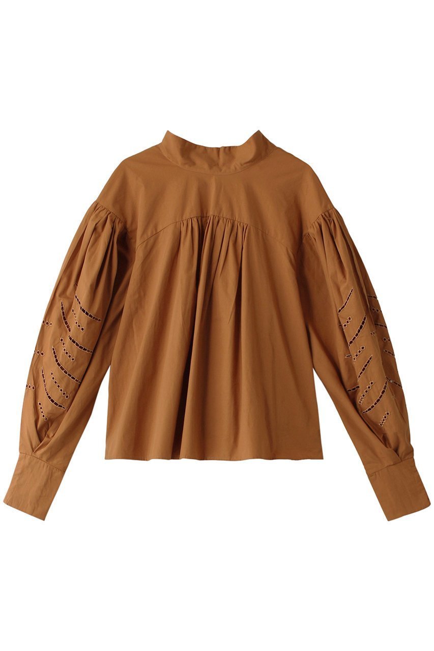 【マリリンムーン/MARILYN MOON】の2way ポプリンコットンカットワークブラウス インテリア・キッズ・メンズ・レディースファッション・服の通販 founy(ファニー) 　ファッション　Fashion　レディースファッション　Fashion for Women　トップス・カットソー　Cut & Sew Tops　シャツ・ブラウス・オフィスカジュアル　Elegant Blouses & Button-Ups　スリーブ　Sleeve, Long Sleeve / Short Sleeve　ハンド　Hand, Handmade　バランス　Balance, Style Balance　モダン　Modern, Contemporary　リボン　Ribbon, Bow　ロング　Long, Long-Length　キャメル|ID: prp329100004608631 ipo3291000000035690552