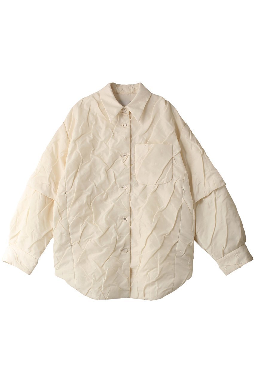 【クラネ/CLANE】のPADDED CRUMPLY SHIRT JACKET ジャケット インテリア・キッズ・メンズ・レディースファッション・服の通販 founy(ファニー) 　ファッション　Fashion　レディースファッション　Fashion for Women　アウター　Coat / Outerwear Collection　レディースジャケット・軽アウター　Jackets　ジャケット　Jacket, Outerwear　半袖　Short Sleeve, Half Sleeve　IVORY|ID: prp329100004608639 ipo3291000000032946219