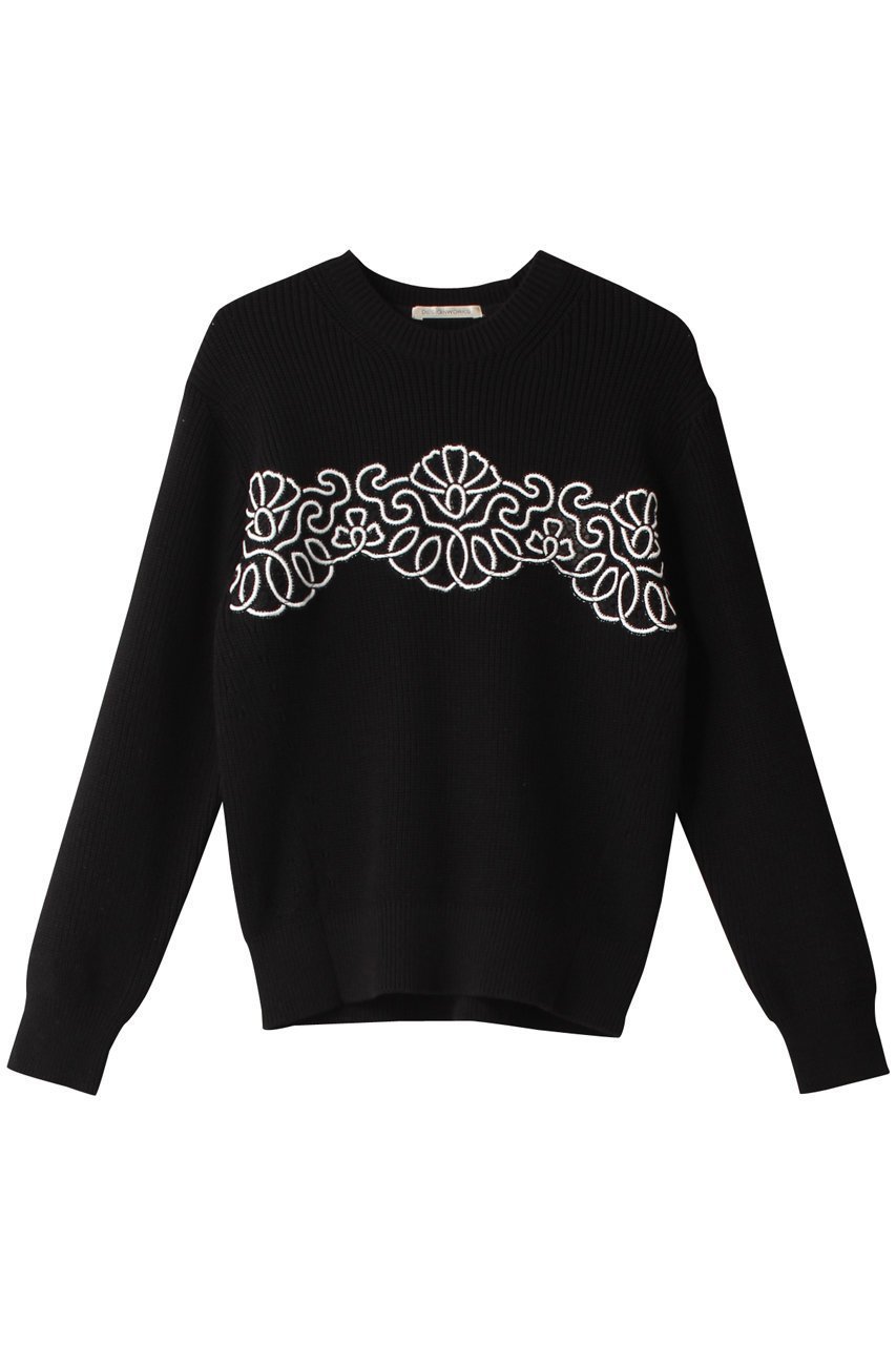 【デザイン ワークス/DESIGN WORKS】のレースコンビニットプルオーバー 人気、トレンドファッション・服の通販 founy(ファニー) 　ファッション　Fashion　レディースファッション　Fashion for Women　トップス・カットソー　Cut & Sew Tops　ニット　Knit Tops & Sweaters　カジュアルプルオーバー・ニットトップス　Pullovers & Knit Tops / Casual Pullovers　コンパクト　Compact, Small Size　シアー　Sheer, See-Through　メッシュ　Mesh, Net Fabric　モチーフ　Motif, Design Theme　モノトーン　Monotone, Black and White　エレガント 上品　Elegant　 other-1|ID: prp329100004608673 ipo3291000000035550525