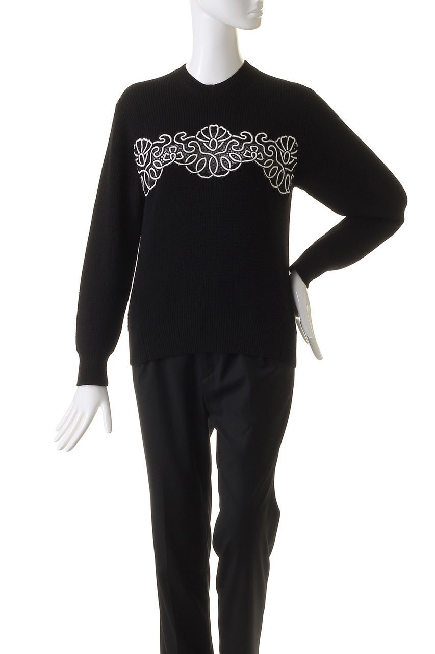 【デザイン ワークス/DESIGN WORKS】のレースコンビニットプルオーバー 人気、トレンドファッション・服の通販 founy(ファニー) 　ファッション　Fashion　レディースファッション　Fashion for Women　トップス・カットソー　Cut & Sew Tops　ニット　Knit Tops & Sweaters　カジュアルプルオーバー・ニットトップス　Pullovers & Knit Tops / Casual Pullovers　コンパクト　Compact, Small Size　シアー　Sheer, See-Through　メッシュ　Mesh, Net Fabric　モチーフ　Motif, Design Theme　モノトーン　Monotone, Black and White　エレガント 上品　Elegant　other-2|ID: prp329100004608673 ipo3291000000035550527