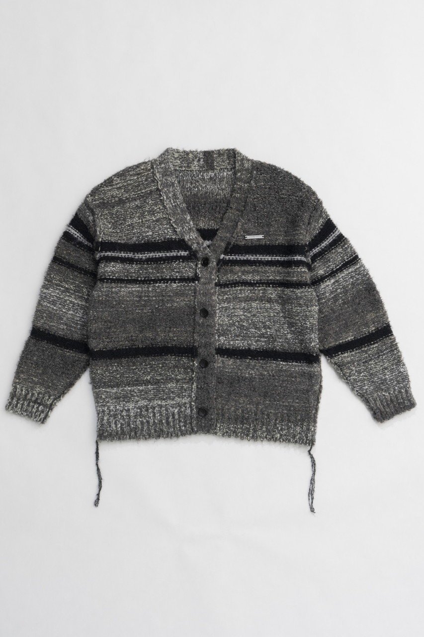 【プランク プロジェクト/PRANK PROJECT】のカスリボーダーニットカーディガン/Blur Border Knit Cardigan インテリア・キッズ・メンズ・レディースファッション・服の通販 founy(ファニー) 　ファッション　Fashion　レディースファッション　Fashion for Women　トップス・カットソー　Cut & Sew Tops　ニット　Knit Tops & Sweaters　カーディガン・羽織り　Layered Style Cardigans　おすすめ　Recommended / Our Picks　カーディガン　Cardigan, Knitwear　ハーフ　Half, Half-Length　無地　Plain, Solid Color　GRY(グレー)|ID: prp329100004608674 ipo3291000000032946752