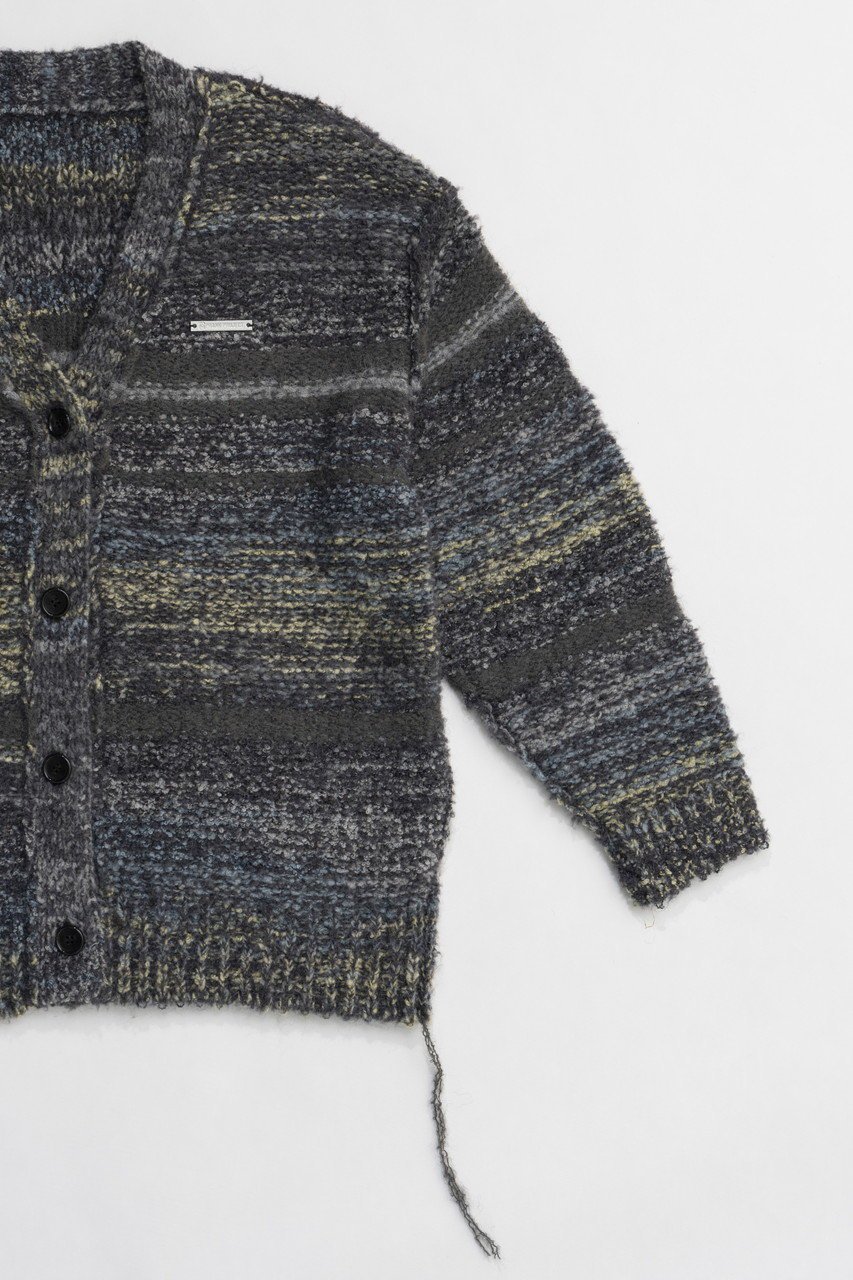 【プランク プロジェクト/PRANK PROJECT】のカスリボーダーニットカーディガン/Blur Border Knit Cardigan 人気、トレンドファッション・服の通販 founy(ファニー) 　ファッション　Fashion　レディースファッション　Fashion for Women　トップス・カットソー　Cut & Sew Tops　ニット　Knit Tops & Sweaters　カーディガン・羽織り　Layered Style Cardigans　おすすめ　Recommended / Our Picks　カーディガン　Cardigan, Knitwear　ハーフ　Half, Half-Length　無地　Plain, Solid Color　other-3|ID: prp329100004608674 ipo3291000000032946777