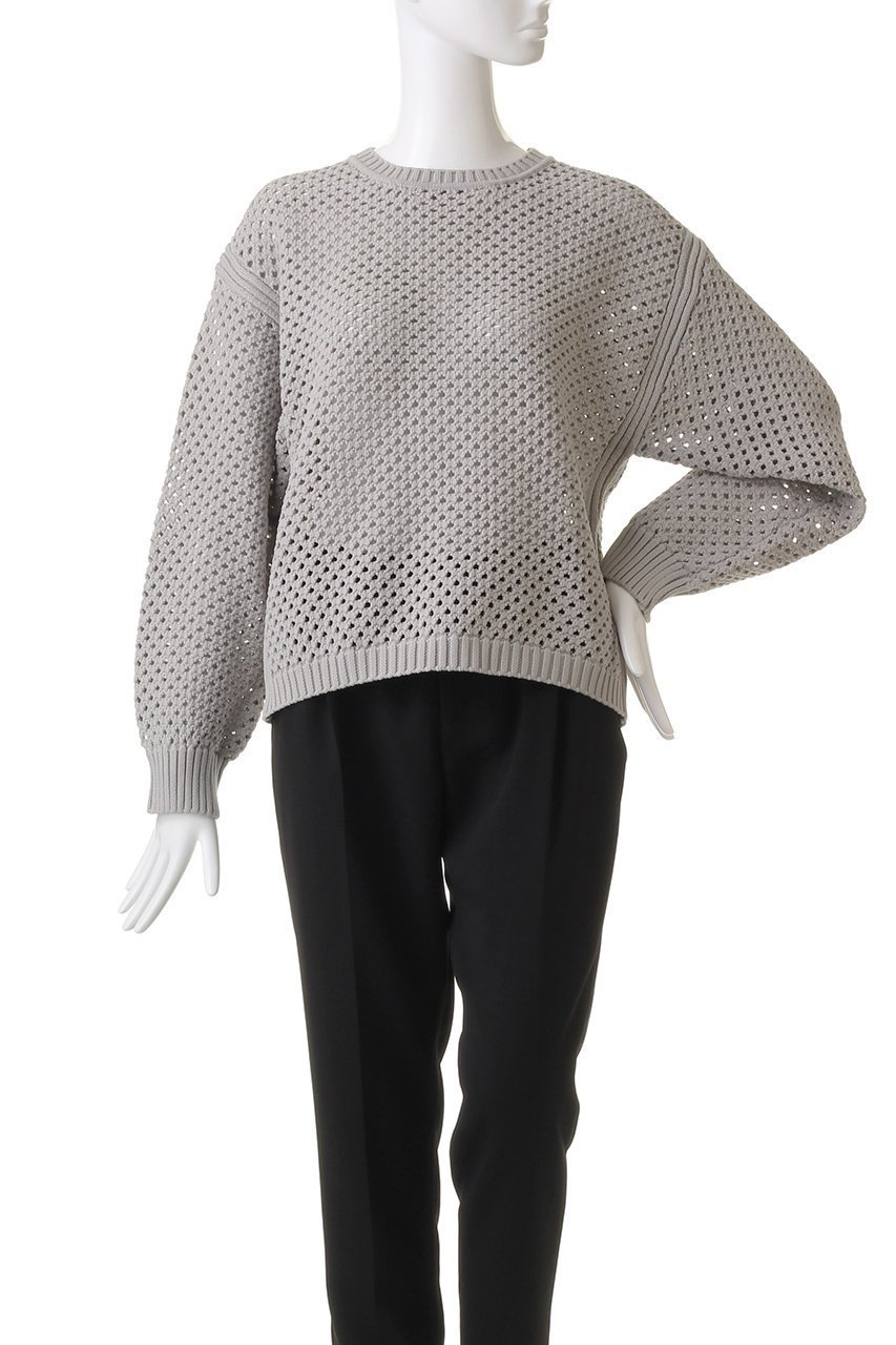 【エリオポール/heliopole】のアイレットクルーネックニット 人気、トレンドファッション・服の通販 founy(ファニー) 　ファッション　Fashion　レディースファッション　Fashion for Women　トップス・カットソー　Cut & Sew Tops　ニット　Knit Tops & Sweaters　カジュアルプルオーバー・ニットトップス　Pullovers & Knit Tops / Casual Pullovers　アイレット　Eyelet Lace　other-2|ID: prp329100004608691 ipo3291000000032947091