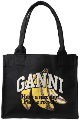 【ガニー/GANNI】のラージ イージー ショッパー バナナ プリント 人気、トレンドファッション・服の通販 founy(ファニー) ファッション Fashion レディースファッション Fashion for Women バッグ Bags シンプル Simple, Minimal プリント Print, Printed Pattern ビジネス 仕事 通勤 Business / Work / Commuting 雑誌 Magazine, Fashion Magazine |ID:prp329100004608703