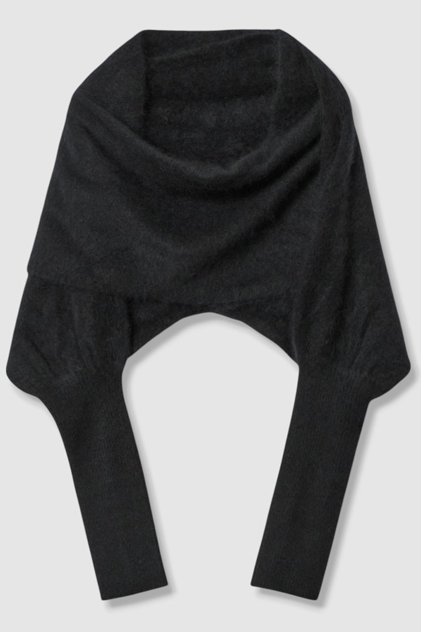 【アルアバイル/allureville】の【Loulou Willoughby】クロスアームニット インテリア・キッズ・メンズ・レディースファッション・服の通販 founy(ファニー) 　ファッション　Fashion　レディースファッション　Fashion for Women　ストール　Soft & Warm Scarves　マフラー・スヌード / 冬小物の定番　Scarves & Mufflers　カーディガン　Cardigan, Knitwear　ストール　Stole, Wrap　マフラー　Scarf, Muffler　A/W・秋冬　Autumn/Winter　ブラック|ID: prp329100004608713 ipo3291000000032947458