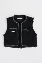 【プランク プロジェクト/PRANK PROJECT】のクロップドツイードベスト / Cropped Tweed Vest BLK(ブラック)|ID: prp329100004608727 ipo3291000000035670087