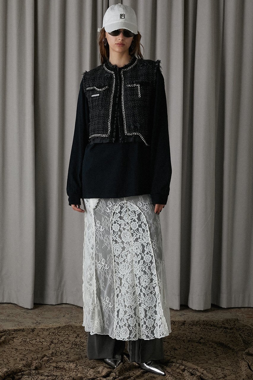 【プランク プロジェクト/PRANK PROJECT】のクロップドツイードベスト / Cropped Tweed Vest 人気、トレンドファッション・服の通販 founy(ファニー) 　ファッション　Fashion　レディースファッション　Fashion for Women　アウター　Coat / Outerwear Collection　レディースジャケット・軽アウター　Jackets　おすすめ　Recommended / Our Picks　クラシカル　Classical, Vintage-Inspired　ジャケット　Jacket, Outerwear　ダメージ　Distressed, Destroyed　チェック　Check, Plaid, Tartan　チェーン　Chain, Chain Strap　ツイード　Twill, Twill Weave　ベスト　Vest, Waistcoat　other-8|ID: prp329100004608727 ipo3291000000035670103