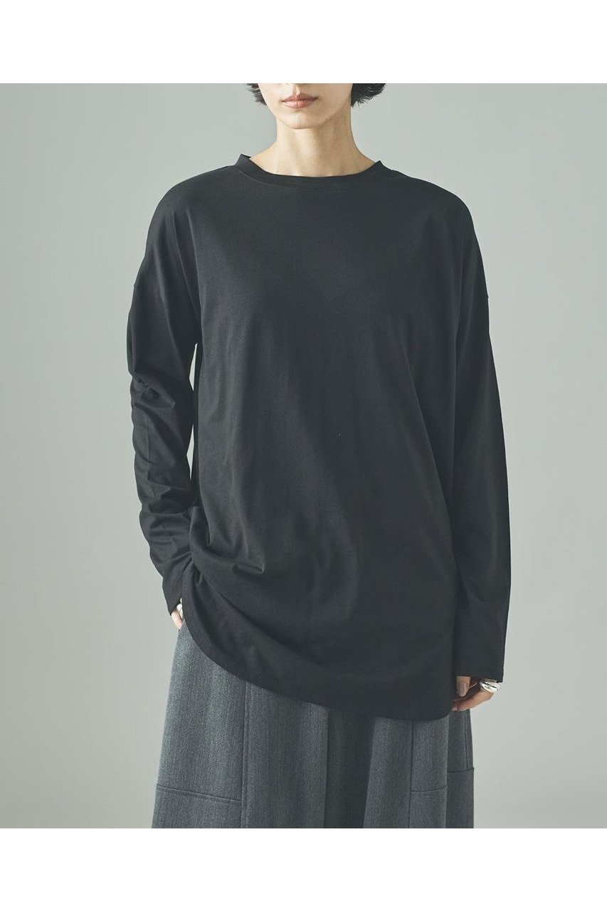 【カレンソロジー/Curensology】のシャツテイルロングTシャツ インテリア・キッズ・メンズ・レディースファッション・服の通販 founy(ファニー) 　ファッション　Fashion　レディースファッション　Fashion for Women　トップス・カットソー　Cut & Sew Tops　シャツ・ブラウス・オフィスカジュアル　Elegant Blouses & Button-Ups　ロングTシャツ・Tシャツ　Longline T-Shirts & Tees　カットソー・ベーシックTシャツ　Cut-and-Sewn Tops / Stretch Tees & Basics　おすすめ　Recommended / Our Picks　スリーブ　Sleeve, Long Sleeve / Short Sleeve　ロング　Long, Long-Length　新作・新入荷　New Arrivals / New In　ブラック|ID: prp329100004608728 ipo3291000000032947822