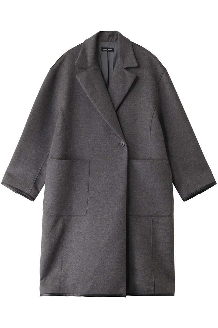 【メゾンスペシャル/MAISON SPECIAL】のCashmere Beaver Chester Coat/カシミヤビーバーチェスターコート インテリア・キッズ・メンズ・レディースファッション・服の通販 founy(ファニー) 　ファッション　Fashion　レディースファッション　Fashion for Women　アウター　Coat / Outerwear Collection　コート・ロングコート・ピーコート　Long Coats, Peacoats & More　チェスターコート・ロング丈アウター　Chester Coats / Chesterfield Long Coats　ダブル　Double, Double-Breasted　チェスターコート　Chester Coat, Long Coat　人気　Popular, Best Seller　パイピング　Piping, Trim Design　ロング　Long, Long-Length　GRY(グレー)|ID: prp329100004608729 ipo3291000000032947883