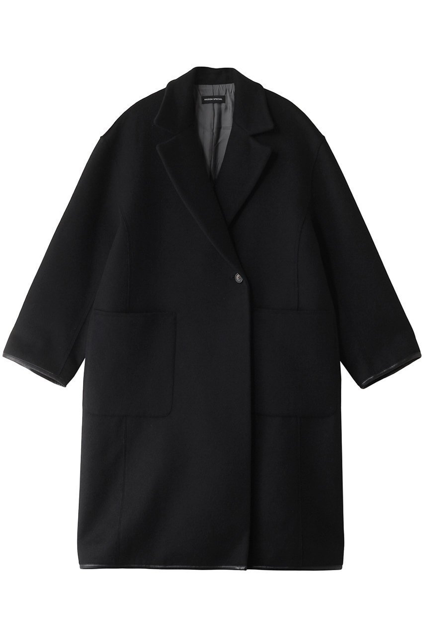 【メゾンスペシャル/MAISON SPECIAL】のCashmere Beaver Chester Coat/カシミヤビーバーチェスターコート インテリア・キッズ・メンズ・レディースファッション・服の通販 founy(ファニー) 　ファッション　Fashion　レディースファッション　Fashion for Women　アウター　Coat / Outerwear Collection　コート・ロングコート・ピーコート　Long Coats, Peacoats & More　チェスターコート・ロング丈アウター　Chester Coats / Chesterfield Long Coats　ダブル　Double, Double-Breasted　チェスターコート　Chester Coat, Long Coat　人気　Popular, Best Seller　パイピング　Piping, Trim Design　ロング　Long, Long-Length　BLK(ブラック)|ID: prp329100004608729 ipo3291000000032947889