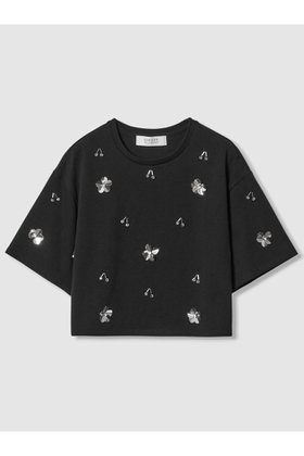 【アルアバイル/allureville】の【Loulou Willoughby】スパンコールTシャツ 人気、トレンドファッション・服の通販 founy(ファニー) ファッション Fashion レディースファッション Fashion for Women トップス・カットソー Cut & Sew Tops シャツ・ブラウス・オフィスカジュアル Elegant Blouses & Button-Ups ロングTシャツ・Tシャツ Longline T-Shirts & Tees カットソー・ベーシックTシャツ Cut-and-Sewn Tops / Stretch Tees & Basics ショート Short, Short Length スパンコール Sequins, Sequin Embellishment スリーブ Sleeve, Long Sleeve / Short Sleeve ドロップ Drop Shoulder, Dropped Style ビジュー Bijou, Jewel-like Accent 新作・新入荷 New Arrivals / New In |ID:prp329100004608732