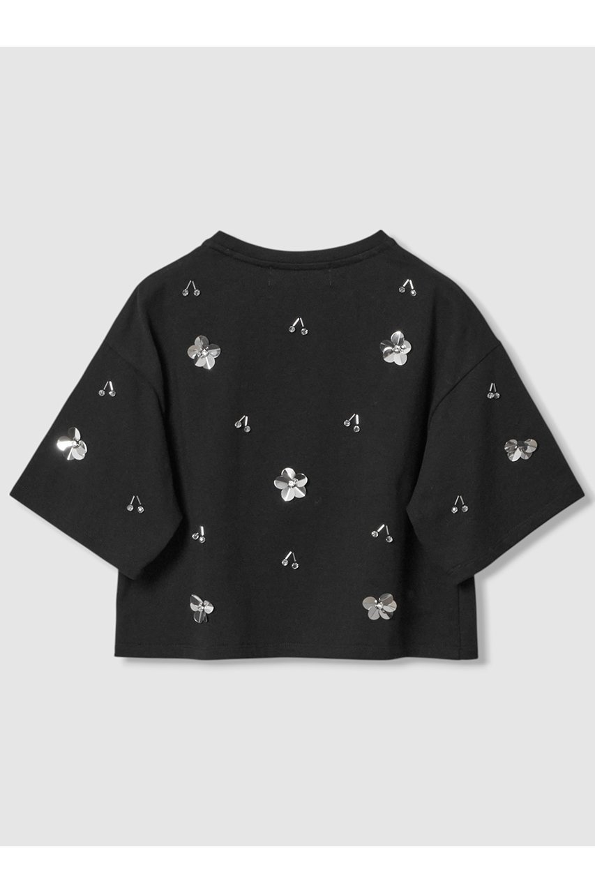 【アルアバイル/allureville】の【Loulou Willoughby】スパンコールTシャツ 人気、トレンドファッション・服の通販 founy(ファニー) 　ファッション　Fashion　レディースファッション　Fashion for Women　トップス・カットソー　Cut & Sew Tops　シャツ・ブラウス・オフィスカジュアル　Elegant Blouses & Button-Ups　ロングTシャツ・Tシャツ　Longline T-Shirts & Tees　カットソー・ベーシックTシャツ　Cut-and-Sewn Tops / Stretch Tees & Basics　ショート　Short, Short Length　スパンコール　Sequins, Sequin Embellishment　スリーブ　Sleeve, Long Sleeve / Short Sleeve　ドロップ　Drop Shoulder, Dropped Style　ビジュー　Bijou, Jewel-like Accent　新作・新入荷　New Arrivals / New In　other-2|ID: prp329100004608732 ipo3291000000032947941