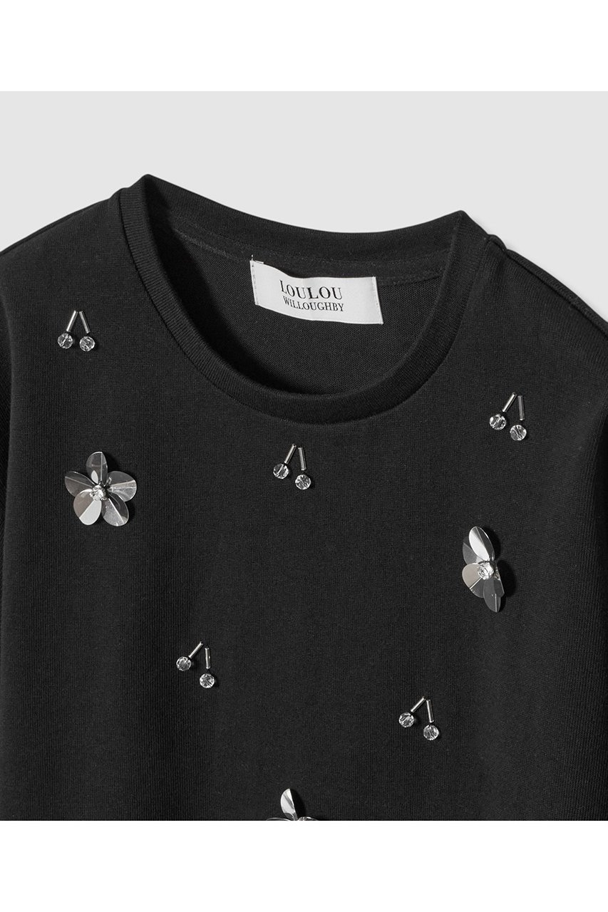 【アルアバイル/allureville】の【Loulou Willoughby】スパンコールTシャツ 人気、トレンドファッション・服の通販 founy(ファニー) 　ファッション　Fashion　レディースファッション　Fashion for Women　トップス・カットソー　Cut & Sew Tops　シャツ・ブラウス・オフィスカジュアル　Elegant Blouses & Button-Ups　ロングTシャツ・Tシャツ　Longline T-Shirts & Tees　カットソー・ベーシックTシャツ　Cut-and-Sewn Tops / Stretch Tees & Basics　ショート　Short, Short Length　スパンコール　Sequins, Sequin Embellishment　スリーブ　Sleeve, Long Sleeve / Short Sleeve　ドロップ　Drop Shoulder, Dropped Style　ビジュー　Bijou, Jewel-like Accent　新作・新入荷　New Arrivals / New In　other-3|ID: prp329100004608732 ipo3291000000032947947