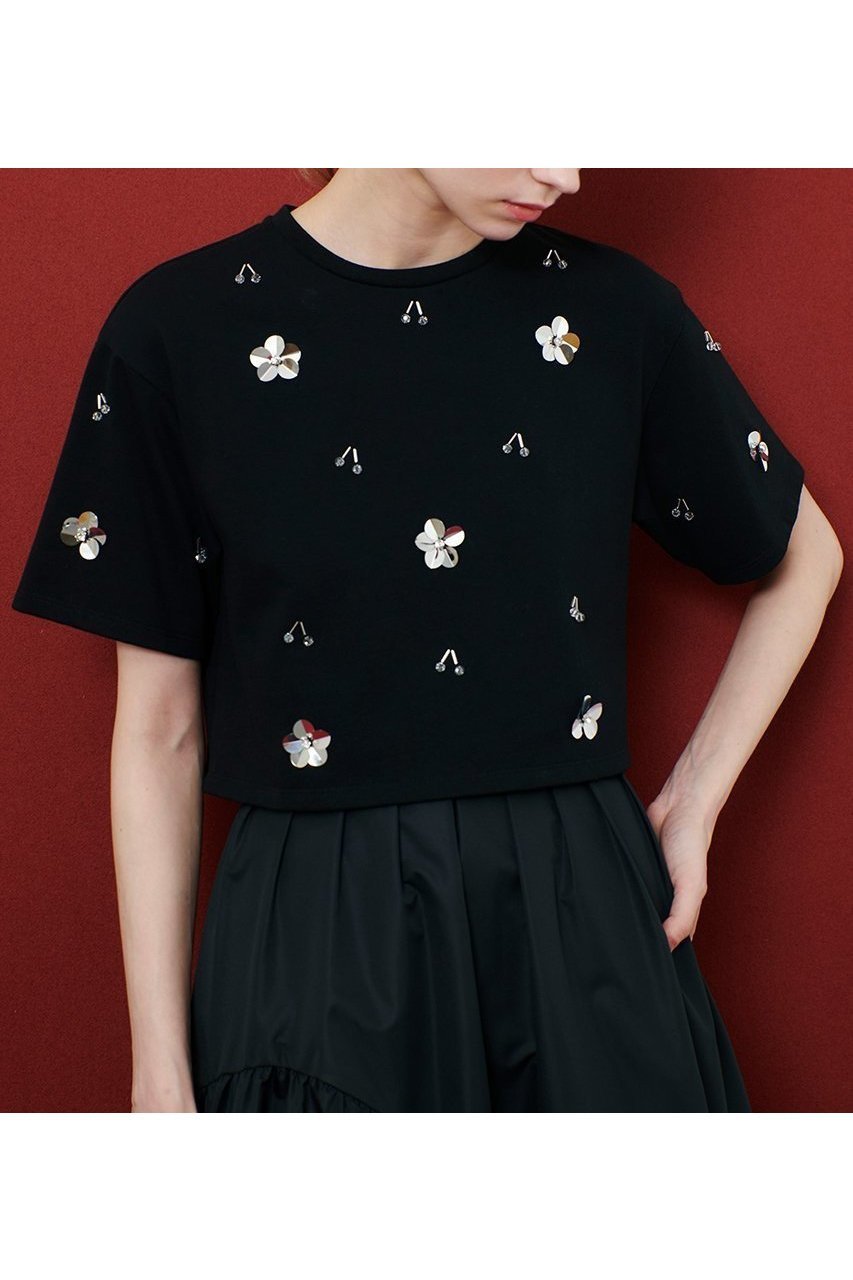 【アルアバイル/allureville】の【Loulou Willoughby】スパンコールTシャツ 人気、トレンドファッション・服の通販 founy(ファニー) 　ファッション　Fashion　レディースファッション　Fashion for Women　トップス・カットソー　Cut & Sew Tops　シャツ・ブラウス・オフィスカジュアル　Elegant Blouses & Button-Ups　ロングTシャツ・Tシャツ　Longline T-Shirts & Tees　カットソー・ベーシックTシャツ　Cut-and-Sewn Tops / Stretch Tees & Basics　ショート　Short, Short Length　スパンコール　Sequins, Sequin Embellishment　スリーブ　Sleeve, Long Sleeve / Short Sleeve　ドロップ　Drop Shoulder, Dropped Style　ビジュー　Bijou, Jewel-like Accent　新作・新入荷　New Arrivals / New In　other-6|ID: prp329100004608732 ipo3291000000032947967