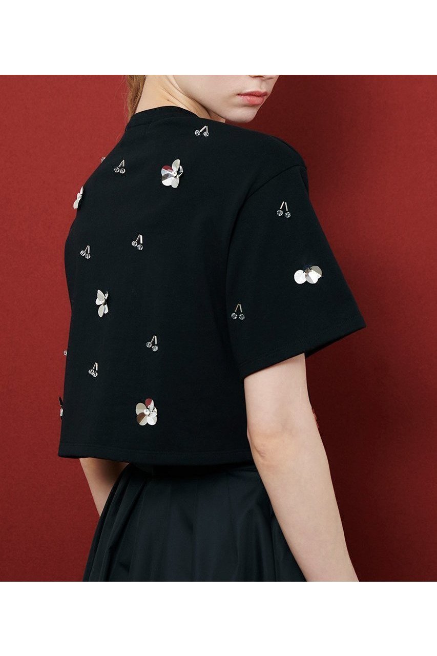 【アルアバイル/allureville】の【Loulou Willoughby】スパンコールTシャツ 人気、トレンドファッション・服の通販 founy(ファニー) 　ファッション　Fashion　レディースファッション　Fashion for Women　トップス・カットソー　Cut & Sew Tops　シャツ・ブラウス・オフィスカジュアル　Elegant Blouses & Button-Ups　ロングTシャツ・Tシャツ　Longline T-Shirts & Tees　カットソー・ベーシックTシャツ　Cut-and-Sewn Tops / Stretch Tees & Basics　ショート　Short, Short Length　スパンコール　Sequins, Sequin Embellishment　スリーブ　Sleeve, Long Sleeve / Short Sleeve　ドロップ　Drop Shoulder, Dropped Style　ビジュー　Bijou, Jewel-like Accent　新作・新入荷　New Arrivals / New In　other-7|ID: prp329100004608732 ipo3291000000032947975