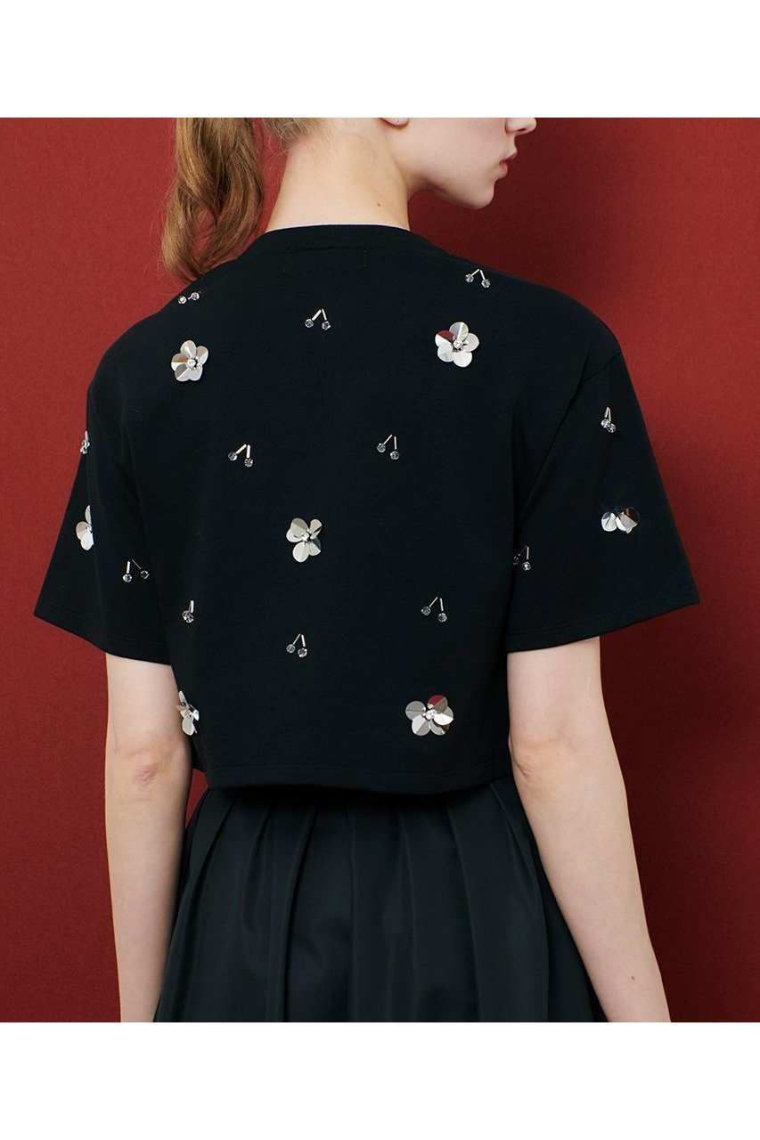 【アルアバイル/allureville】の【Loulou Willoughby】スパンコールTシャツ 人気、トレンドファッション・服の通販 founy(ファニー) 　ファッション　Fashion　レディースファッション　Fashion for Women　トップス・カットソー　Cut & Sew Tops　シャツ・ブラウス・オフィスカジュアル　Elegant Blouses & Button-Ups　ロングTシャツ・Tシャツ　Longline T-Shirts & Tees　カットソー・ベーシックTシャツ　Cut-and-Sewn Tops / Stretch Tees & Basics　ショート　Short, Short Length　スパンコール　Sequins, Sequin Embellishment　スリーブ　Sleeve, Long Sleeve / Short Sleeve　ドロップ　Drop Shoulder, Dropped Style　ビジュー　Bijou, Jewel-like Accent　新作・新入荷　New Arrivals / New In　other-8|ID: prp329100004608732 ipo3291000000032947981