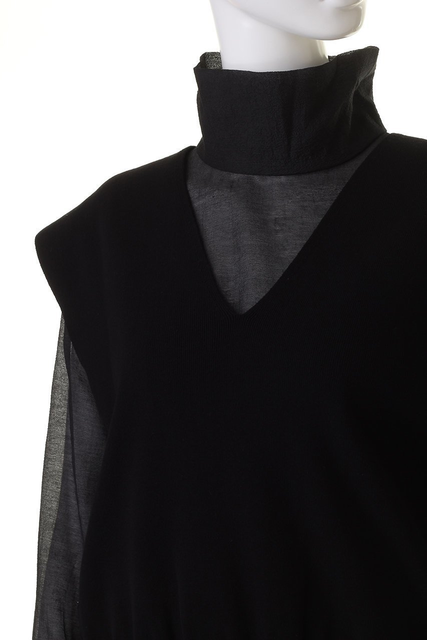 【マノフ/MANOF】のLAYERED KNIT TOPS/トップス 人気、トレンドファッション・服の通販 founy(ファニー) 　ファッション　Fashion　レディースファッション　Fashion for Women　トップス・カットソー　Cut & Sew Tops　ニット　Knit Tops & Sweaters　カジュアルプルオーバー・ニットトップス　Pullovers & Knit Tops / Casual Pullovers　シアー　Sheer, See-Through　スリーブ　Sleeve, Long Sleeve / Short Sleeve　ベスト　Vest, Waistcoat　ロング　Long, Long-Length　other-5|ID: prp329100004608741 ipo3291000000032948202