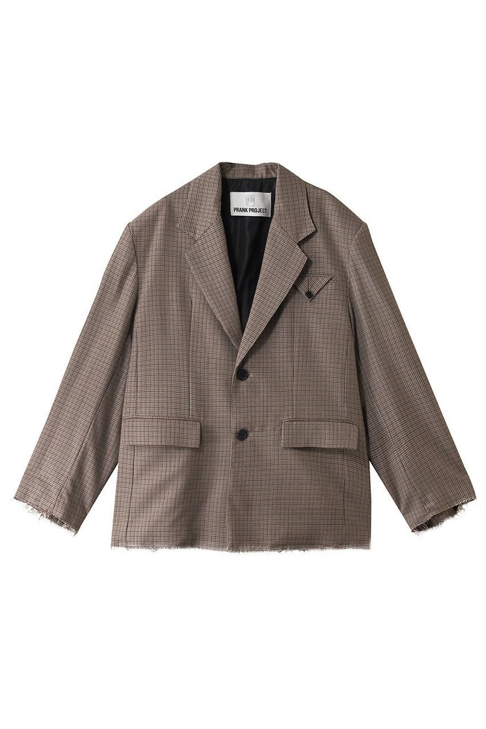 【プランク プロジェクト/PRANK PROJECT】のローヘムジャケット / Low Hem Jacket インテリア・キッズ・メンズ・レディースファッション・服の通販 founy(ファニー) https://founy.com/ ファッション Fashion レディースファッション Fashion for Women アウター Coat / Outerwear Collection レディースジャケット・軽アウター Jackets アンゴラ Angora Knitwear カットオフ Cut-Off Design シルク Silk, 100% Silk ジャケット Jacket, Outerwear ストライプ Stripe, Striped Pattern セットアップ Set-Up, Coordinated Outfit チェック Check, Plaid, Tartan ポケット Pocket, Pocket Detail ワッシャー Washer, Crinkled Finish |ID: prp329100004608743 ipo3291000000034980440