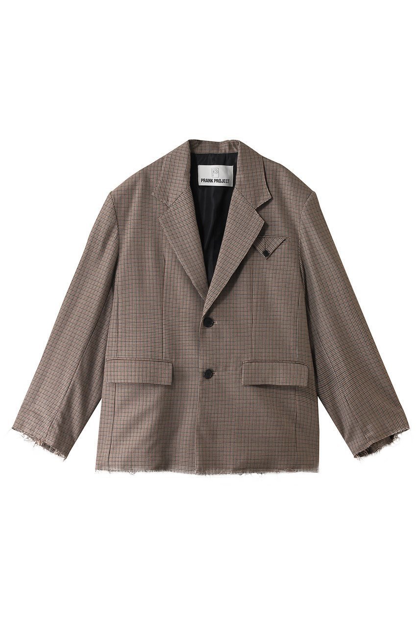 【プランク プロジェクト/PRANK PROJECT】のローヘムジャケット / Low Hem Jacket 人気、トレンドファッション・服の通販 founy(ファニー) 　ファッション　Fashion　レディースファッション　Fashion for Women　アウター　Coat / Outerwear Collection　レディースジャケット・軽アウター　Jackets　アンゴラ　Angora Knitwear　カットオフ　Cut-Off Design　シルク　Silk, 100% Silk　ジャケット　Jacket, Outerwear　ストライプ　Stripe, Striped Pattern　セットアップ　Set-Up, Coordinated Outfit　チェック　Check, Plaid, Tartan　ポケット　Pocket, Pocket Detail　ワッシャー　Washer, Crinkled Finish　 other-1|ID: prp329100004608743 ipo3291000000034980440