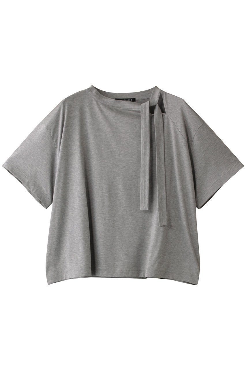 【ミズイロ インド/mizuiro ind】のribbon collar T Tシャツ インテリア・キッズ・メンズ・レディースファッション・服の通販 founy(ファニー) 　ファッション　Fashion　レディースファッション　Fashion for Women　トップス・カットソー　Cut & Sew Tops　シャツ・ブラウス・オフィスカジュアル　Elegant Blouses & Button-Ups　ロングTシャツ・Tシャツ　Longline T-Shirts & Tees　カットソー・ベーシックTシャツ　Cut-and-Sewn Tops / Stretch Tees & Basics　ショート　Short, Short Length　シンプル　Simple, Minimal　スリーブ　Sleeve, Long Sleeve / Short Sleeve　トレンド　Trend, Trending Now　バランス　Balance, Style Balance　フェミニン　Feminine, Girly　リボン　Ribbon, Bow　ワイド　Wide, Wide Fit　新作・新入荷　New Arrivals / New In　gray|ID: prp329100004608744 ipo3291000000032948251