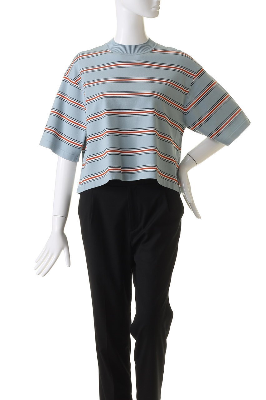 【スリー ドッツ/three dots】のスリークセーター ニットTシャツ 人気、トレンドファッション・服の通販 founy(ファニー) 　ファッション　Fashion　レディースファッション　Fashion for Women　トップス・カットソー　Cut & Sew Tops　ニット　Knit Tops & Sweaters　シャツ・ブラウス・オフィスカジュアル　Elegant Blouses & Button-Ups　ロングTシャツ・Tシャツ　Longline T-Shirts & Tees　カジュアルプルオーバー・ニットトップス　Pullovers & Knit Tops / Casual Pullovers　とろみ　Fluid, Flowy Fabric　クロップド　Cropped, Short Length　トレンド　Trend, Trending Now　ボーダー　Border, Stripe　半袖　Short Sleeve, Half Sleeve　春　Spring　other-2|ID: prp329100004608745 ipo3291000000032948294