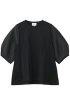 【ランバン オン ブルー/LANVIN en Bleu】のシアーコクーンスリーブコンビカットソー ブラック|ID: prp329100004608746 ipo3291000000035676216