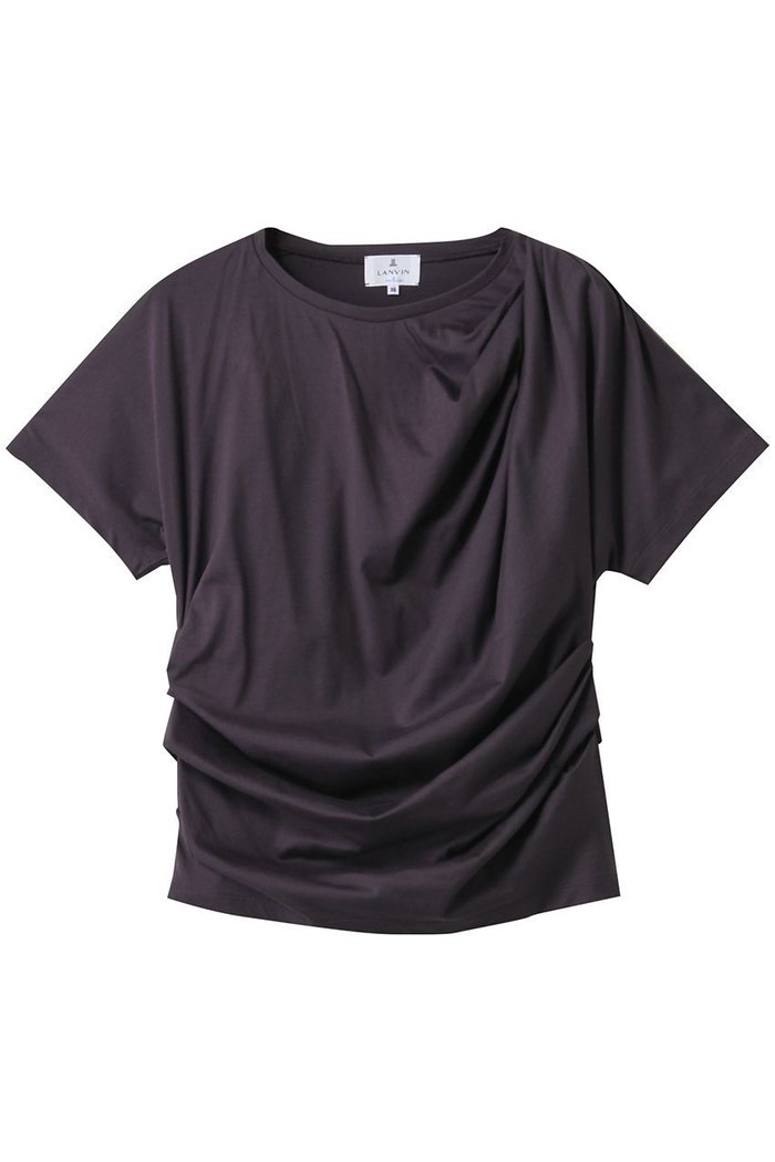 【ランバン オン ブルー/LANVIN en Bleu】のタックドレープカットソー インテリア・キッズ・メンズ・レディースファッション・服の通販 founy(ファニー) https://founy.com/ ファッション Fashion レディースファッション Fashion for Women トップス・カットソー Cut & Sew Tops シャツ・ブラウス・オフィスカジュアル Elegant Blouses & Button-Ups ロングTシャツ・Tシャツ Longline T-Shirts & Tees カットソー・ベーシックTシャツ Cut-and-Sewn Tops / Stretch Tees & Basics アシンメトリー Asymmetrical Style エレガント 上品 Elegant カットソー Cut and Sewn Top コンパクト Compact, Small Size シェイプ Shape, Slim Fit ショート Short, Short Length スリーブ Sleeve, Long Sleeve / Short Sleeve ドレープ Drape, Draping Fabric ランダム Random, Irregular |ID: prp329100004608747 ipo3291000000035964001