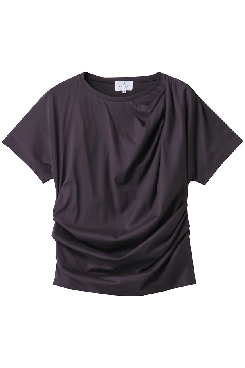 【ランバン オン ブルー/LANVIN en Bleu】のタックドレープカットソー 人気、トレンドファッション・服の通販 founy(ファニー) 　ファッション　Fashion　レディースファッション　Fashion for Women　トップス・カットソー　Cut & Sew Tops　シャツ・ブラウス・オフィスカジュアル　Elegant Blouses & Button-Ups　ロングTシャツ・Tシャツ　Longline T-Shirts & Tees　カットソー・ベーシックTシャツ　Cut-and-Sewn Tops / Stretch Tees & Basics　アシンメトリー　Asymmetrical Style　エレガント 上品　Elegant　カットソー　Cut and Sewn Top　コンパクト　Compact, Small Size　シェイプ　Shape, Slim Fit　ショート　Short, Short Length　スリーブ　Sleeve, Long Sleeve / Short Sleeve　ドレープ　Drape, Draping Fabric　ランダム　Random, Irregular　 other-1|ID: prp329100004608747 ipo3291000000035964001