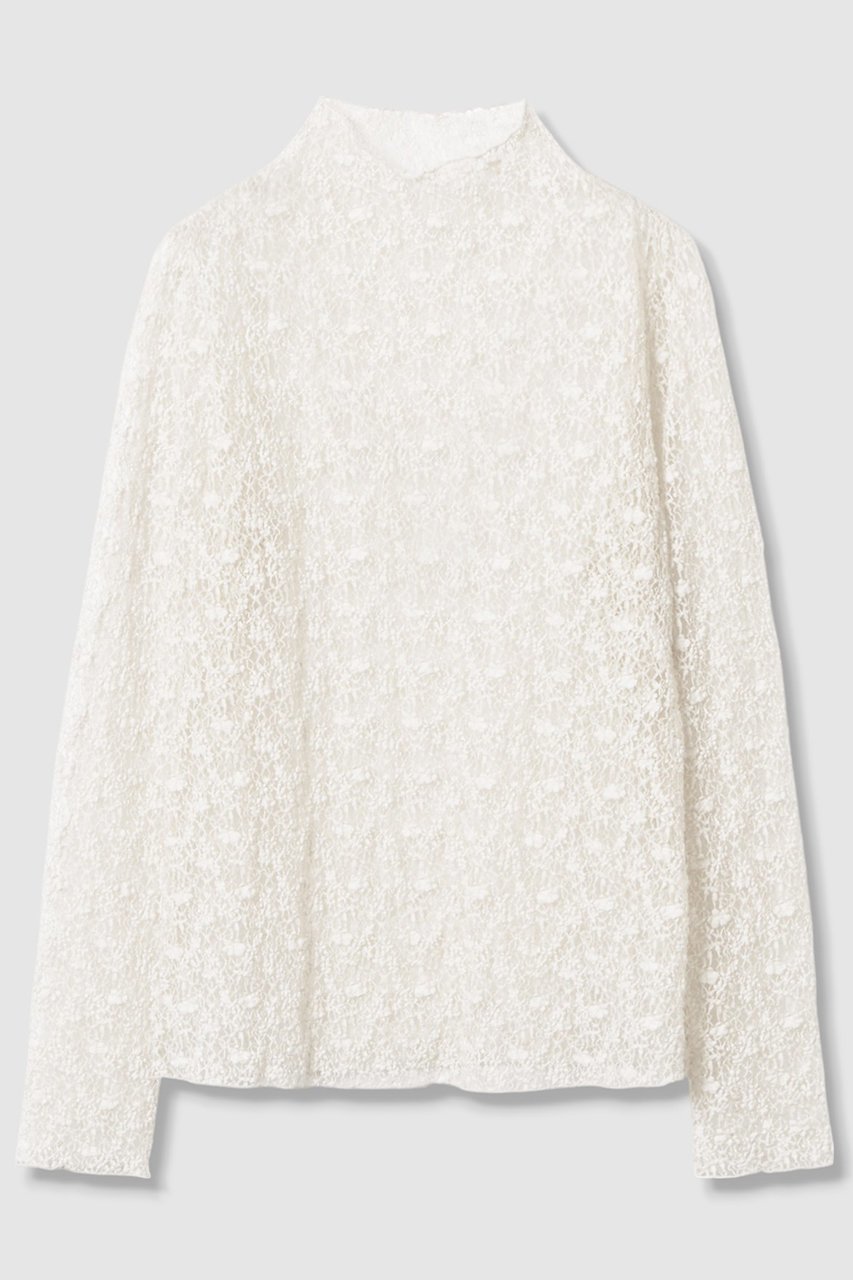 【アナイ/ANAYI】のストレッチレースモックネック プルオーバー インテリア・キッズ・メンズ・レディースファッション・服の通販 founy(ファニー) 　ファッション　Fashion　レディースファッション　Fashion for Women　トップス・カットソー　Cut & Sew Tops　シャツ・ブラウス・オフィスカジュアル　Elegant Blouses & Button-Ups　ロングTシャツ・Tシャツ　Longline T-Shirts & Tees　カジュアルプルオーバー・ニットトップス　Pullovers & Knit Tops / Casual Pullovers　カットソー・ベーシックTシャツ　Cut-and-Sewn Tops / Stretch Tees & Basics　おすすめ　Recommended / Our Picks　インナー　Innerwear　エアリー　Airy Texture　シアー　Sheer, See-Through　ジャケット　Jacket, Outerwear　スリーブ　Sleeve, Long Sleeve / Short Sleeve　フラワー　Flower, Floral　モチーフ　Motif, Design Theme　ロング　Long, Long-Length　オフホワイト|ID: prp329100004608750 ipo3291000000032948441