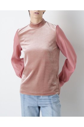 【ヒューエルミュージアム/hueLe Museum】の【STUMBLY】Velour Organdy Pullover 人気、トレンドファッション・服の通販 founy(ファニー) ファッション Fashion レディースファッション Fashion for Women トップス・カットソー Cut & Sew Tops シャツ・ブラウス・オフィスカジュアル Elegant Blouses & Button-Ups ロングTシャツ・Tシャツ Longline T-Shirts & Tees カジュアルプルオーバー・ニットトップス Pullovers & Knit Tops / Casual Pullovers カットソー・ベーシックTシャツ Cut-and-Sewn Tops / Stretch Tees & Basics ベロアトップス Velour Tops / Velvet-Look Items オーガンジー Organza Fabric コンビ Combo, Combination Style スタンダード Standard, Basic スリーブ Sleeve, Long Sleeve / Short Sleeve ハイネック High Neck, Mock Neck ベロア Velour, Soft Velvet ロング Long, Long-Length 新作・新入荷 New Arrivals / New In |ID:prp329100004608754