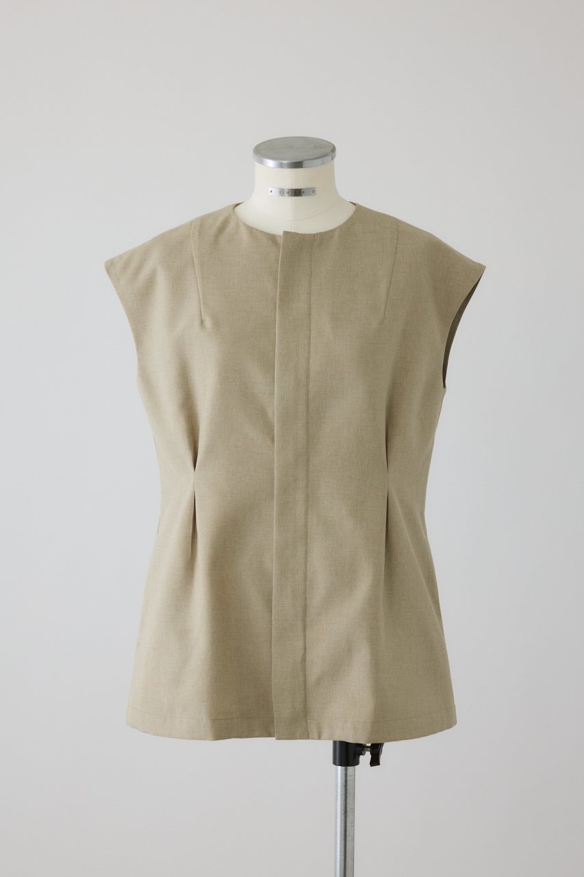 【リムアーク/RIM.ARK】の【7/16 10:00販売開始】Vest like tops/トップス インテリア・キッズ・メンズ・レディースファッション・服の通販 founy(ファニー) 　ファッション　Fashion　レディースファッション　Fashion for Women　アウター　Coat / Outerwear Collection　トップス・カットソー　Cut & Sew Tops　シャツ・ブラウス・オフィスカジュアル　Elegant Blouses & Button-Ups　ロングTシャツ・Tシャツ　Longline T-Shirts & Tees　ベスト&ジレ / 重ね着スタイル　Vests & Gilets　カットソー・ベーシックTシャツ　Cut-and-Sewn Tops / Stretch Tees & Basics　シェイプ　Shape, Slim Fit　ショート　Short, Short Length　ジャケット　Jacket, Outerwear　スリーブ　Sleeve, Long Sleeve / Short Sleeve　新作・新入荷　New Arrivals / New In　ベージュ|ID: prp329100004608757 ipo3291000000032948696