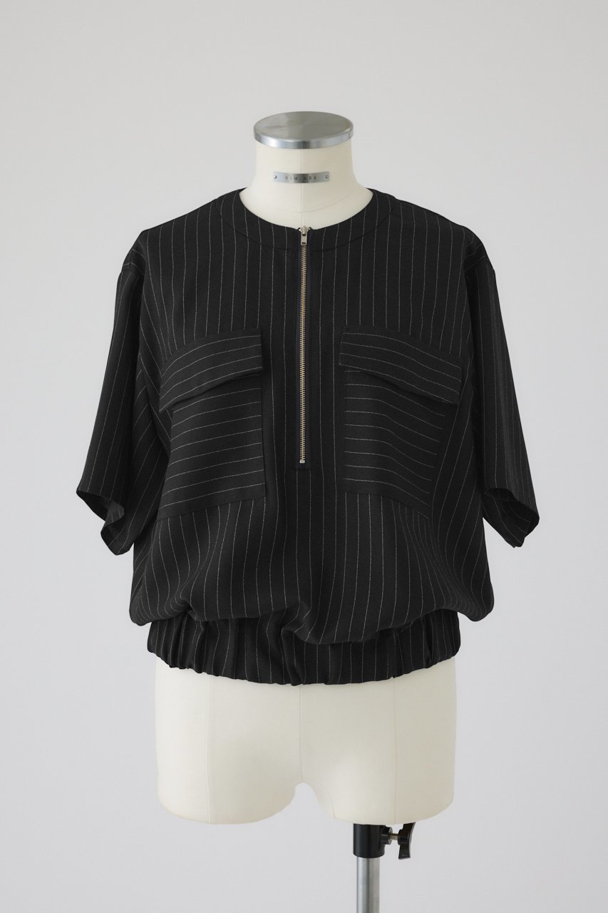 【リムアーク/RIM.ARK】の【7/11 10:00販売開始】Zip up box tops/トップス インテリア・キッズ・メンズ・レディースファッション・服の通販 founy(ファニー) 　ファッション　Fashion　レディースファッション　Fashion for Women　トップス・カットソー　Cut & Sew Tops　シャツ・ブラウス・オフィスカジュアル　Elegant Blouses & Button-Ups　ロングTシャツ・Tシャツ　Longline T-Shirts & Tees　カットソー・ベーシックTシャツ　Cut-and-Sewn Tops / Stretch Tees & Basics　アクセサリー　Fashion Accessories　ショート　Short, Short Length　シンプル　Simple, Minimal　ストライプ　Stripe, Striped Pattern　スリーブ　Sleeve, Long Sleeve / Short Sleeve　新作・新入荷　New Arrivals / New In　ブラック|ID: prp329100004608758 ipo3291000000032948757