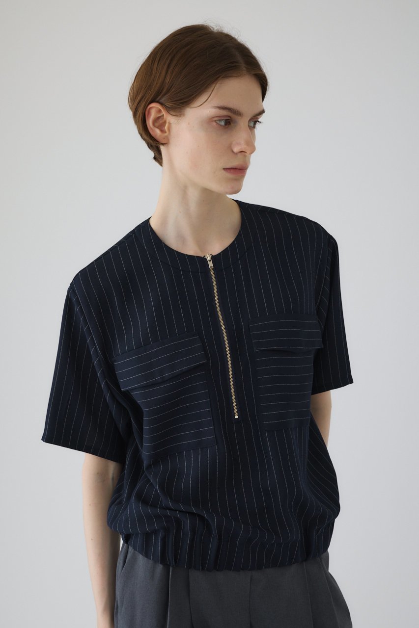 【リムアーク/RIM.ARK】の【7/11 10:00販売開始】Zip up box tops/トップス 人気、トレンドファッション・服の通販 founy(ファニー) 　ファッション　Fashion　レディースファッション　Fashion for Women　トップス・カットソー　Cut & Sew Tops　シャツ・ブラウス・オフィスカジュアル　Elegant Blouses & Button-Ups　ロングTシャツ・Tシャツ　Longline T-Shirts & Tees　カットソー・ベーシックTシャツ　Cut-and-Sewn Tops / Stretch Tees & Basics　アクセサリー　Fashion Accessories　ショート　Short, Short Length　シンプル　Simple, Minimal　ストライプ　Stripe, Striped Pattern　スリーブ　Sleeve, Long Sleeve / Short Sleeve　新作・新入荷　New Arrivals / New In　other-5|ID: prp329100004608758 ipo3291000000032948784