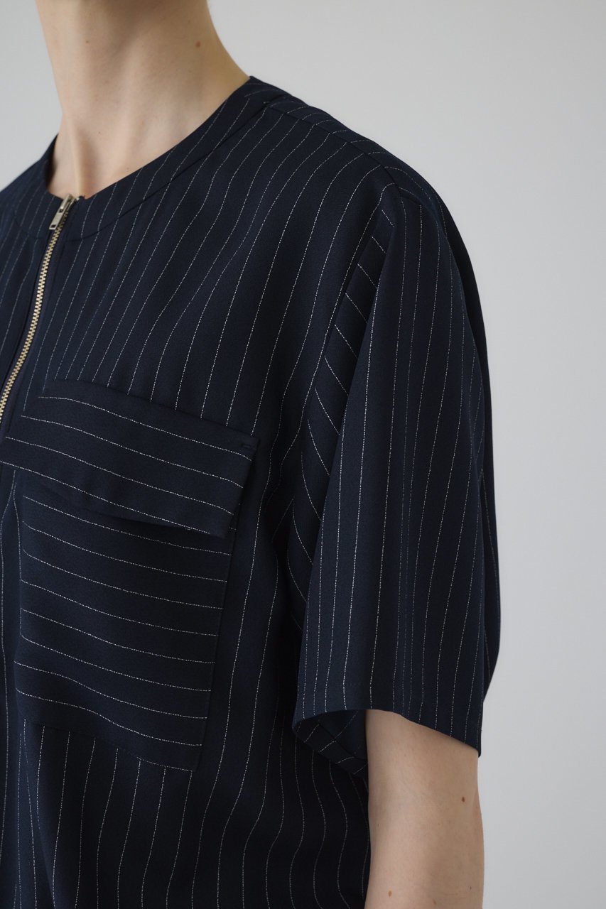 【リムアーク/RIM.ARK】の【7/11 10:00販売開始】Zip up box tops/トップス 人気、トレンドファッション・服の通販 founy(ファニー) 　ファッション　Fashion　レディースファッション　Fashion for Women　トップス・カットソー　Cut & Sew Tops　シャツ・ブラウス・オフィスカジュアル　Elegant Blouses & Button-Ups　ロングTシャツ・Tシャツ　Longline T-Shirts & Tees　カットソー・ベーシックTシャツ　Cut-and-Sewn Tops / Stretch Tees & Basics　アクセサリー　Fashion Accessories　ショート　Short, Short Length　シンプル　Simple, Minimal　ストライプ　Stripe, Striped Pattern　スリーブ　Sleeve, Long Sleeve / Short Sleeve　新作・新入荷　New Arrivals / New In　other-7|ID: prp329100004608758 ipo3291000000032948794