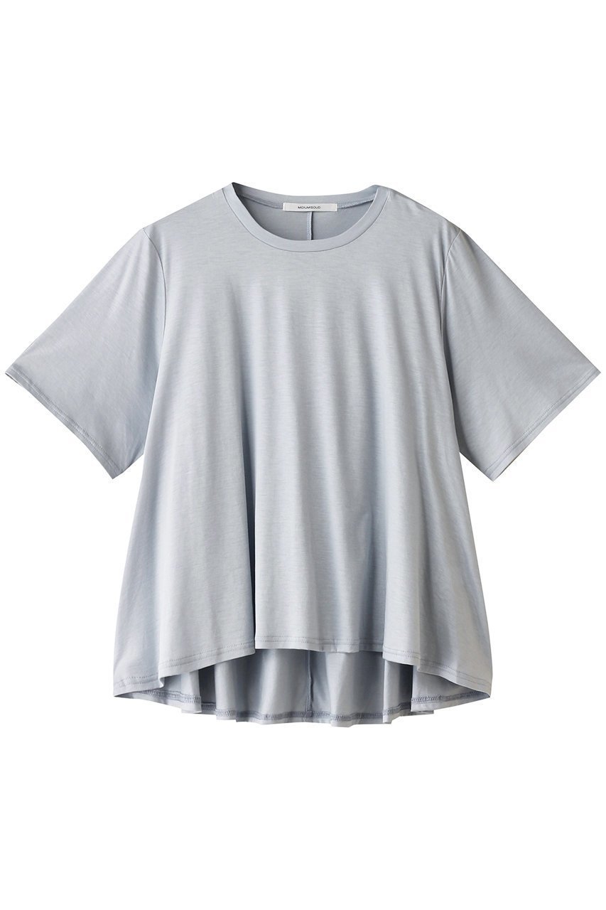 【ミディウミソリッド/MIDIUMISOLID】のc/neck A line PO プルオーバー インテリア・キッズ・メンズ・レディースファッション・服の通販 founy(ファニー) 　ファッション　Fashion　レディースファッション　Fashion for Women　トップス・カットソー　Cut & Sew Tops　シャツ・ブラウス・オフィスカジュアル　Elegant Blouses & Button-Ups　ロングTシャツ・Tシャツ　Longline T-Shirts & Tees　カジュアルプルオーバー・ニットトップス　Pullovers & Knit Tops / Casual Pullovers　カットソー・ベーシックTシャツ　Cut-and-Sewn Tops / Stretch Tees & Basics　おすすめ　Recommended / Our Picks　ショート　Short, Short Length　シンプル　Simple, Minimal　スリーブ　Sleeve, Long Sleeve / Short Sleeve　ドレープ　Drape, Draping Fabric　フレア　Flare, Flared　半袖　Short Sleeve, Half Sleeve　l.blue|ID: prp329100004608759 ipo3291000000032948817