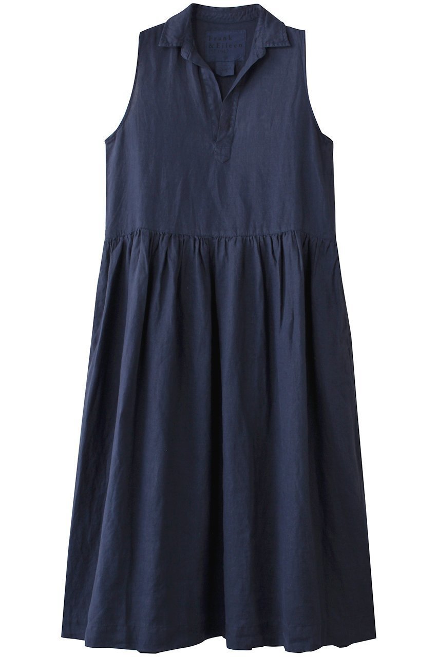 【フランク&アイリーン/Frank&Eileen】のDAPHNE ウォッシュドリネン ノースリーブドレス インテリア・キッズ・メンズ・レディースファッション・服の通販 founy(ファニー) 　ファッション　Fashion　レディースファッション　Fashion for Women　ワンピース　Dresses　フォーマル・パーティードレス・結婚式用ドレス　Elegant & Casual Dresses　チュニック　Tunic Tops & Dresses　ギャザー　Gathered, Ruffled　サンダル　Sandals, Summer Shoes　スニーカー　Sneakers, Trainers　チュニック　Tunic, Long Top　ドレス　Dress, One-Piece　ノースリーブ　Sleeveless, No-Sleeve　フェミニン　Feminine, Girly　ネイビー|ID: prp329100004608760 ipo3291000000035533834