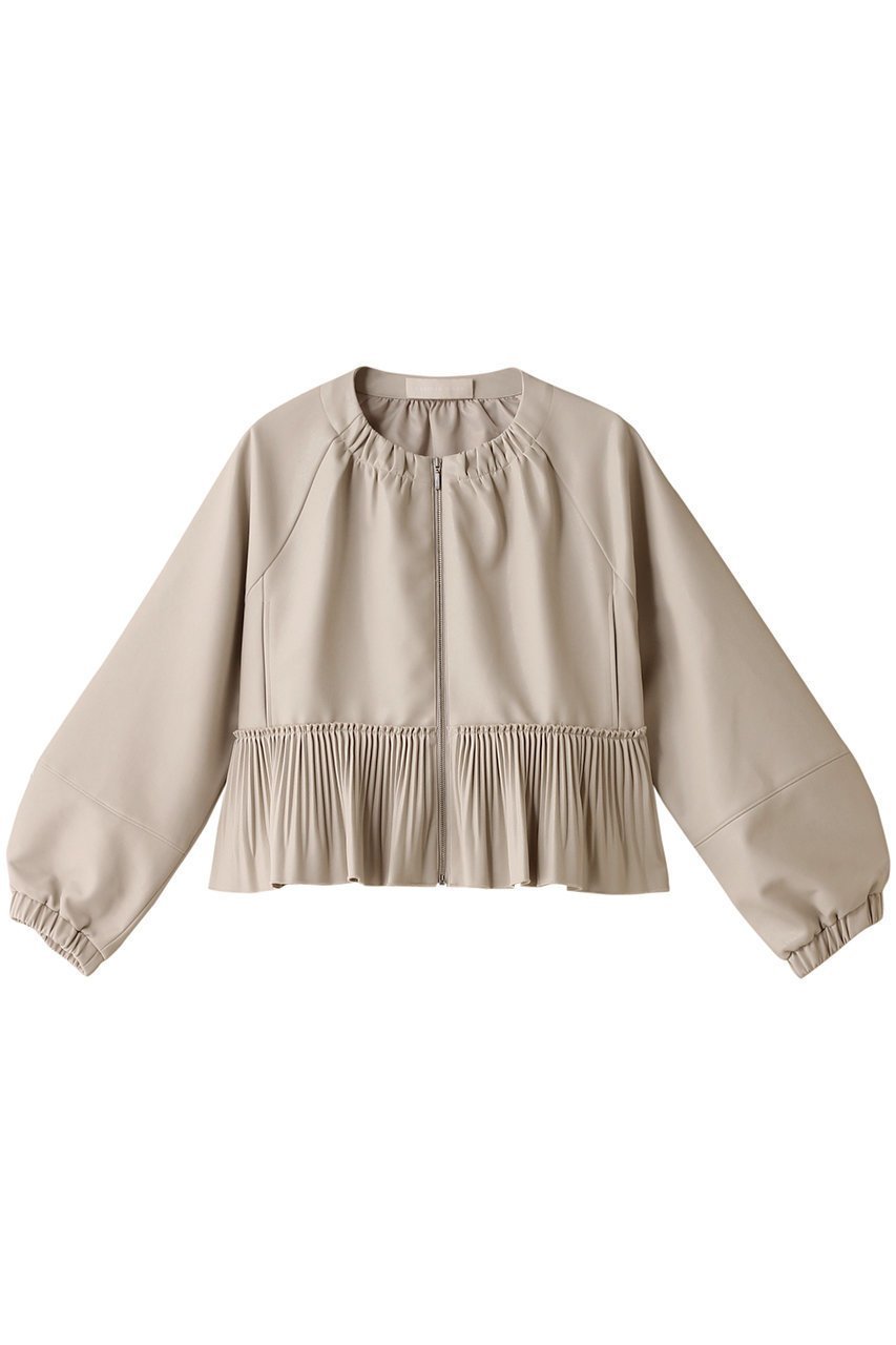 【マリリンムーン/MARILYN MOON】のプリーツフェイクレザーブルゾン 人気、トレンドファッション・服の通販 founy(ファニー) 　ファッション　Fashion　レディースファッション　Fashion for Women　アウター　Coat / Outerwear Collection　レディースジャケット・軽アウター　Jackets　ブルゾンジャケット・スポーティアウター　Blouson Jackets　ショート　Short, Short Length　ジャケット　Jacket, Outerwear　トレンド　Trend, Trending Now　バランス　Balance, Style Balance　フェイクレザー　Faux Leather, PU Leather　フェミニン　Feminine, Girly　ブルゾン　Blouson, Bomber Jacket　プリーツ　Pleats, Pleated　ワイド　Wide, Wide Fit　エレガント 上品　Elegant　 other-1|ID: prp329100004608763 ipo3291000000032948930