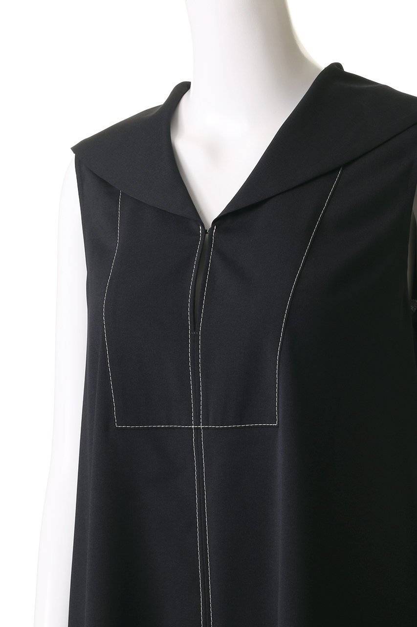 【ランバン オン ブルー/LANVIN en Bleu】のセーラーカラーフレアワンピース 人気、トレンドファッション・服の通販 founy(ファニー) 　ファッション　Fashion　レディースファッション　Fashion for Women　ワンピース　Dresses　チュニック　Tunic Tops & Dresses　チュニック　Tunic, Long Top　ハイネック　High Neck, Mock Neck　ロング　Long, Long-Length　新作・新入荷　New Arrivals / New In　other-5|ID: prp329100004608766 ipo3291000000032949016