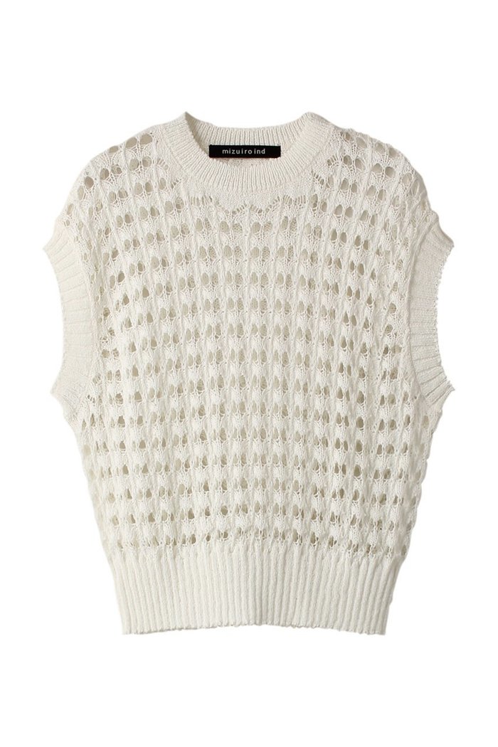 【ミズイロ インド/mizuiro ind】のpattern knitting c/neck vest ベスト インテリア・キッズ・メンズ・レディースファッション・服の通販 founy(ファニー) https://founy.com/ ファッション Fashion レディースファッション Fashion for Women トップス・カットソー Cut & Sew Tops ニット Knit Tops & Sweaters ベスト&ジレ / 重ね着スタイル Vests & Gilets カジュアルプルオーバー・ニットトップス Pullovers & Knit Tops / Casual Pullovers ショート Short, Short Length トレンド Trend, Trending Now ベスト Vest, Waistcoat |ID: prp329100004608770 ipo3291000000032949083