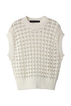 【ミズイロ インド/mizuiro ind】のpattern knitting c/neck vest ベスト off white|ID: prp329100004608770 ipo3291000000032949088