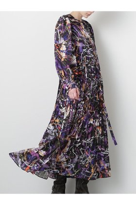 【ヒューエルミュージアム/hueLe Museum】の【STUMBLY】Printed Pleats Dress 人気、トレンドファッション・服の通販 founy(ファニー) ファッション Fashion レディースファッション Fashion for Women ワンピース Dresses フォーマル・パーティードレス・結婚式用ドレス Elegant & Casual Dresses チュニック Tunic Tops & Dresses スリーブ Sleeve, Long Sleeve / Short Sleeve チュニック Tunic, Long Top プリント Print, Printed Pattern プリーツ Pleats, Pleated ロング Long, Long-Length 新作・新入荷 New Arrivals / New In |ID:prp329100004608773