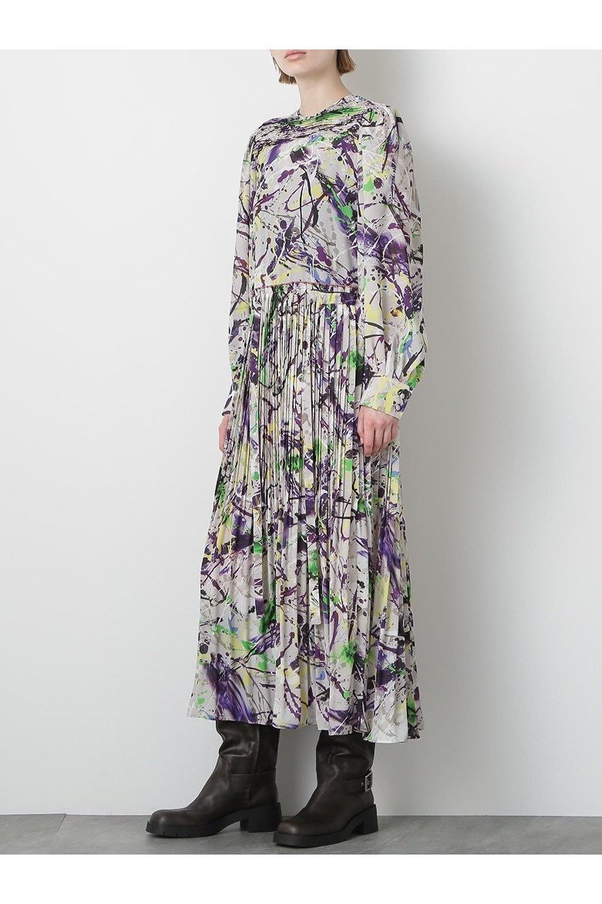 【ヒューエルミュージアム/hueLe Museum】の【STUMBLY】Printed Pleats Dress 人気、トレンドファッション・服の通販 founy(ファニー) 　ファッション　Fashion　レディースファッション　Fashion for Women　ワンピース　Dresses　フォーマル・パーティードレス・結婚式用ドレス　Elegant & Casual Dresses　チュニック　Tunic Tops & Dresses　スリーブ　Sleeve, Long Sleeve / Short Sleeve　チュニック　Tunic, Long Top　プリント　Print, Printed Pattern　プリーツ　Pleats, Pleated　ロング　Long, Long-Length　新作・新入荷　New Arrivals / New In　other-3|ID: prp329100004608773 ipo3291000000032949198