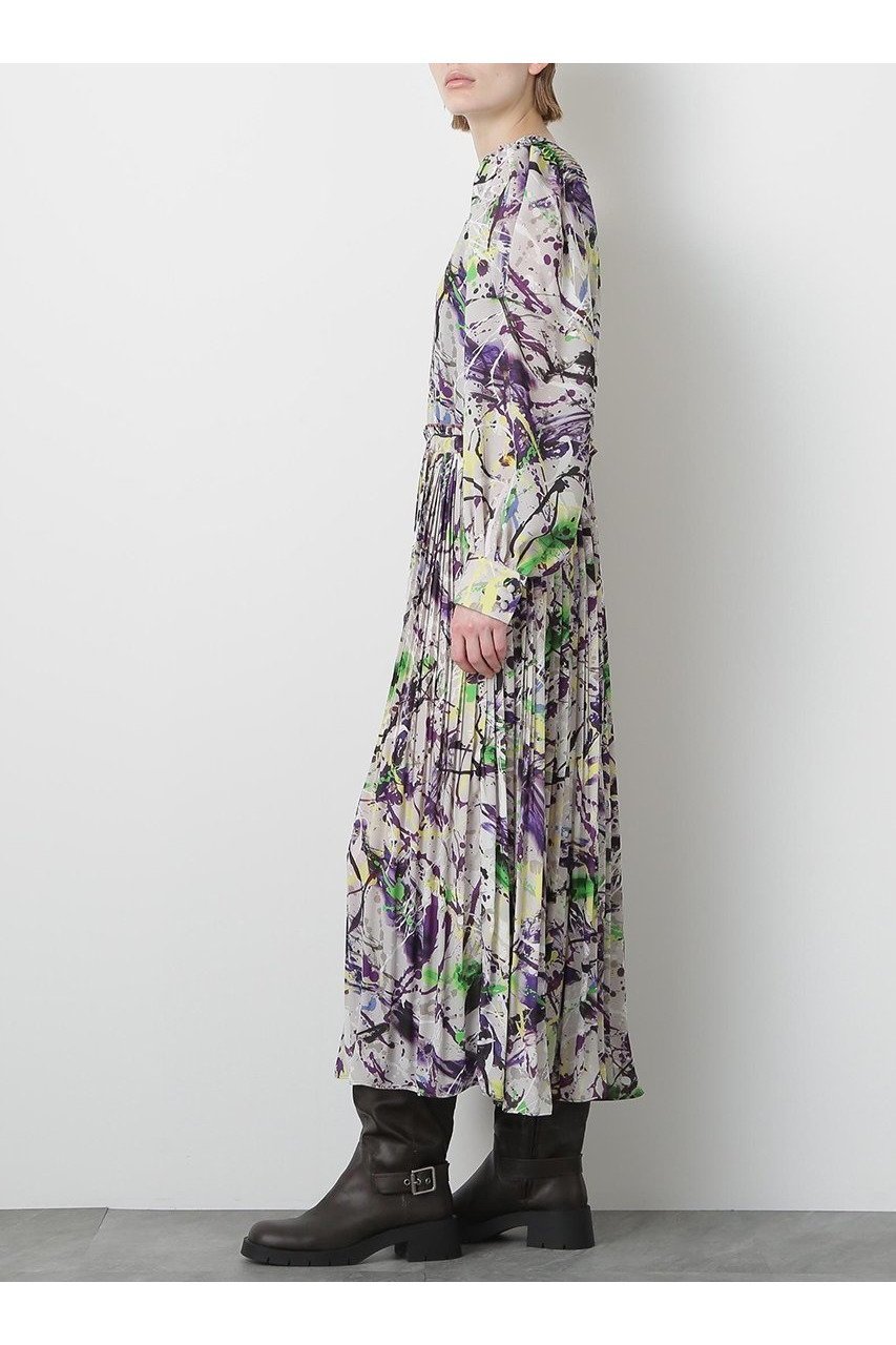 【ヒューエルミュージアム/hueLe Museum】の【STUMBLY】Printed Pleats Dress 人気、トレンドファッション・服の通販 founy(ファニー) 　ファッション　Fashion　レディースファッション　Fashion for Women　ワンピース　Dresses　フォーマル・パーティードレス・結婚式用ドレス　Elegant & Casual Dresses　チュニック　Tunic Tops & Dresses　スリーブ　Sleeve, Long Sleeve / Short Sleeve　チュニック　Tunic, Long Top　プリント　Print, Printed Pattern　プリーツ　Pleats, Pleated　ロング　Long, Long-Length　新作・新入荷　New Arrivals / New In　other-4|ID: prp329100004608773 ipo3291000000032949203