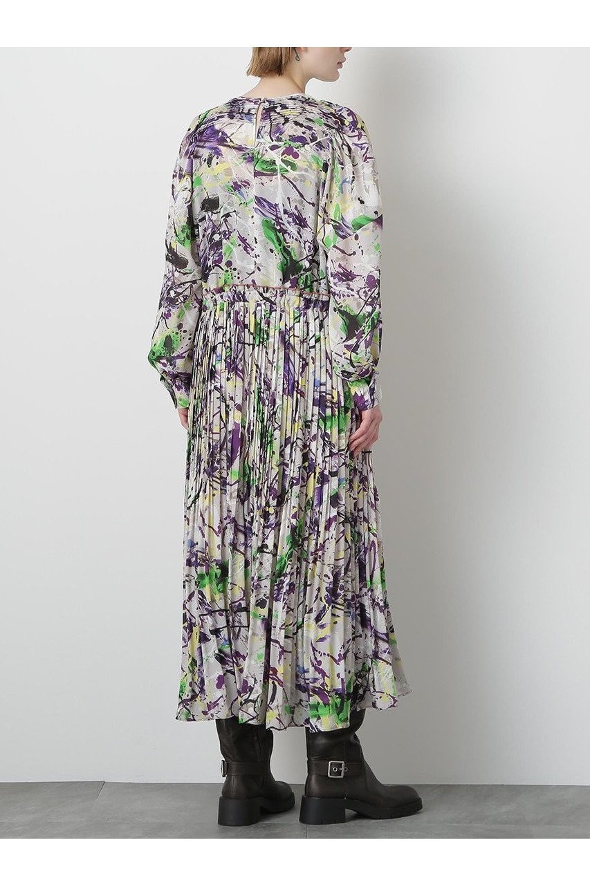 【ヒューエルミュージアム/hueLe Museum】の【STUMBLY】Printed Pleats Dress 人気、トレンドファッション・服の通販 founy(ファニー) 　ファッション　Fashion　レディースファッション　Fashion for Women　ワンピース　Dresses　フォーマル・パーティードレス・結婚式用ドレス　Elegant & Casual Dresses　チュニック　Tunic Tops & Dresses　スリーブ　Sleeve, Long Sleeve / Short Sleeve　チュニック　Tunic, Long Top　プリント　Print, Printed Pattern　プリーツ　Pleats, Pleated　ロング　Long, Long-Length　新作・新入荷　New Arrivals / New In　other-5|ID: prp329100004608773 ipo3291000000032949207
