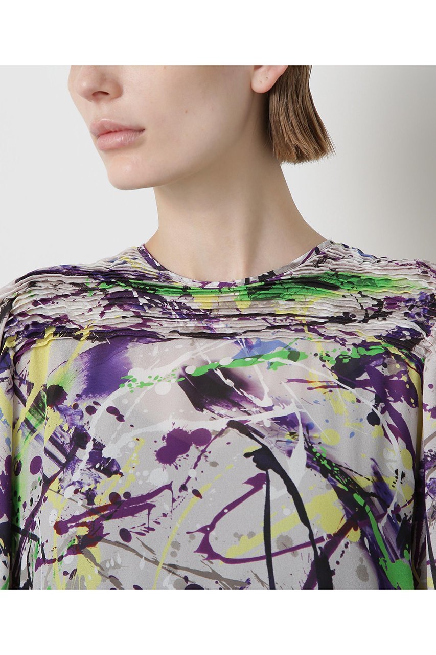 【ヒューエルミュージアム/hueLe Museum】の【STUMBLY】Printed Pleats Dress 人気、トレンドファッション・服の通販 founy(ファニー) 　ファッション　Fashion　レディースファッション　Fashion for Women　ワンピース　Dresses　フォーマル・パーティードレス・結婚式用ドレス　Elegant & Casual Dresses　チュニック　Tunic Tops & Dresses　スリーブ　Sleeve, Long Sleeve / Short Sleeve　チュニック　Tunic, Long Top　プリント　Print, Printed Pattern　プリーツ　Pleats, Pleated　ロング　Long, Long-Length　新作・新入荷　New Arrivals / New In　other-6|ID: prp329100004608773 ipo3291000000032949213