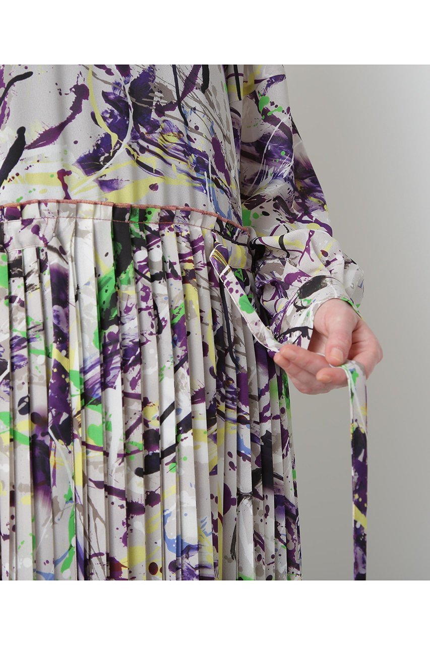 【ヒューエルミュージアム/hueLe Museum】の【STUMBLY】Printed Pleats Dress 人気、トレンドファッション・服の通販 founy(ファニー) 　ファッション　Fashion　レディースファッション　Fashion for Women　ワンピース　Dresses　フォーマル・パーティードレス・結婚式用ドレス　Elegant & Casual Dresses　チュニック　Tunic Tops & Dresses　スリーブ　Sleeve, Long Sleeve / Short Sleeve　チュニック　Tunic, Long Top　プリント　Print, Printed Pattern　プリーツ　Pleats, Pleated　ロング　Long, Long-Length　新作・新入荷　New Arrivals / New In　other-8|ID: prp329100004608773 ipo3291000000032949226