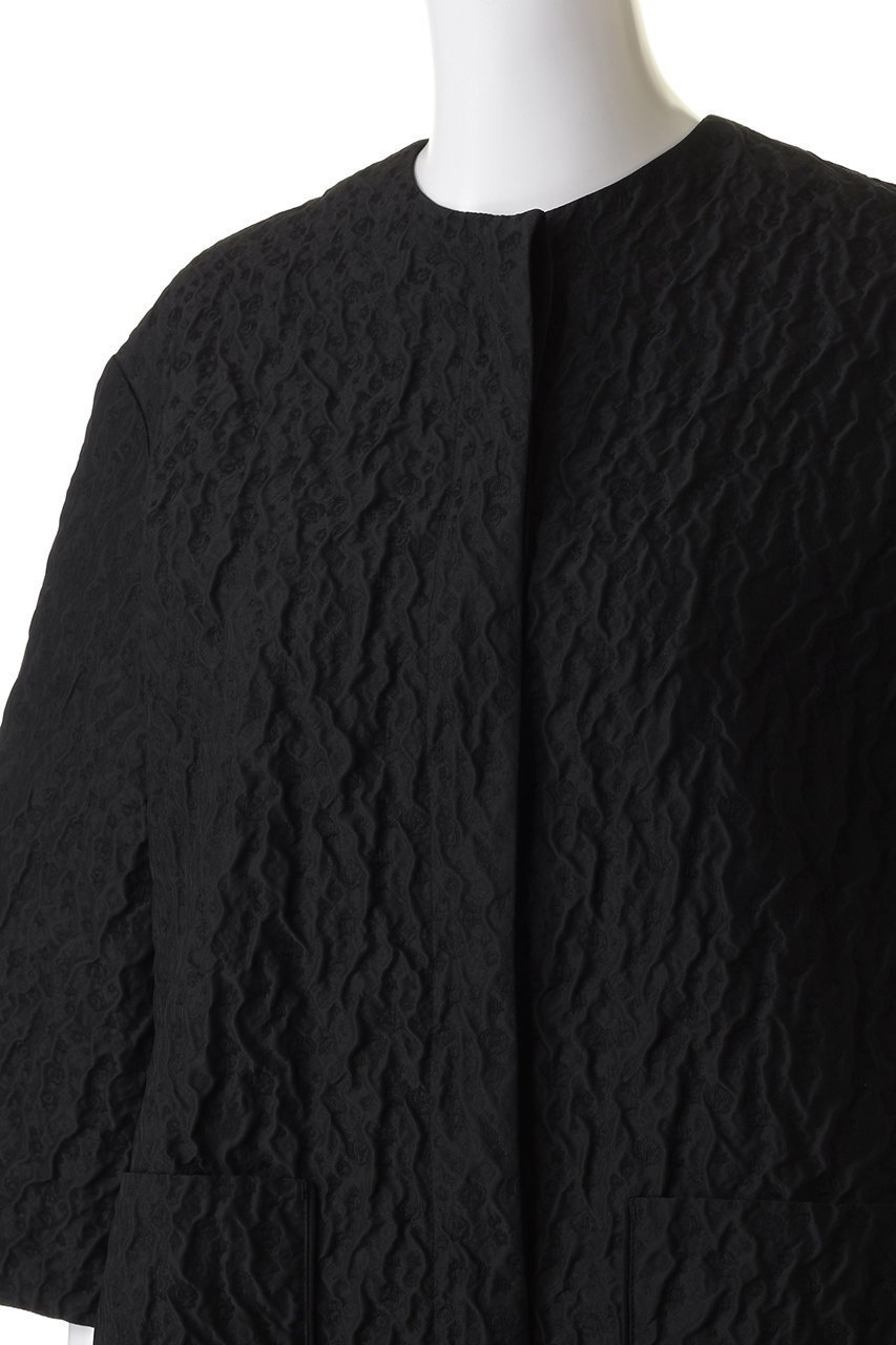 【デザイン ワークス/DESIGN WORKS】の膨れJQバックギャザーコート 人気、トレンドファッション・服の通販 founy(ファニー) 　ファッション　Fashion　レディースファッション　Fashion for Women　アウター　Coat / Outerwear Collection　コート・ロングコート・ピーコート　Long Coats, Peacoats & More　エレガント 上品　Elegant　ギャザー　Gathered, Ruffled　ショート　Short, Short Length　シンプル　Simple, Minimal　フラワー　Flower, Floral　other-5|ID: prp329100004608774 ipo3291000000032949212