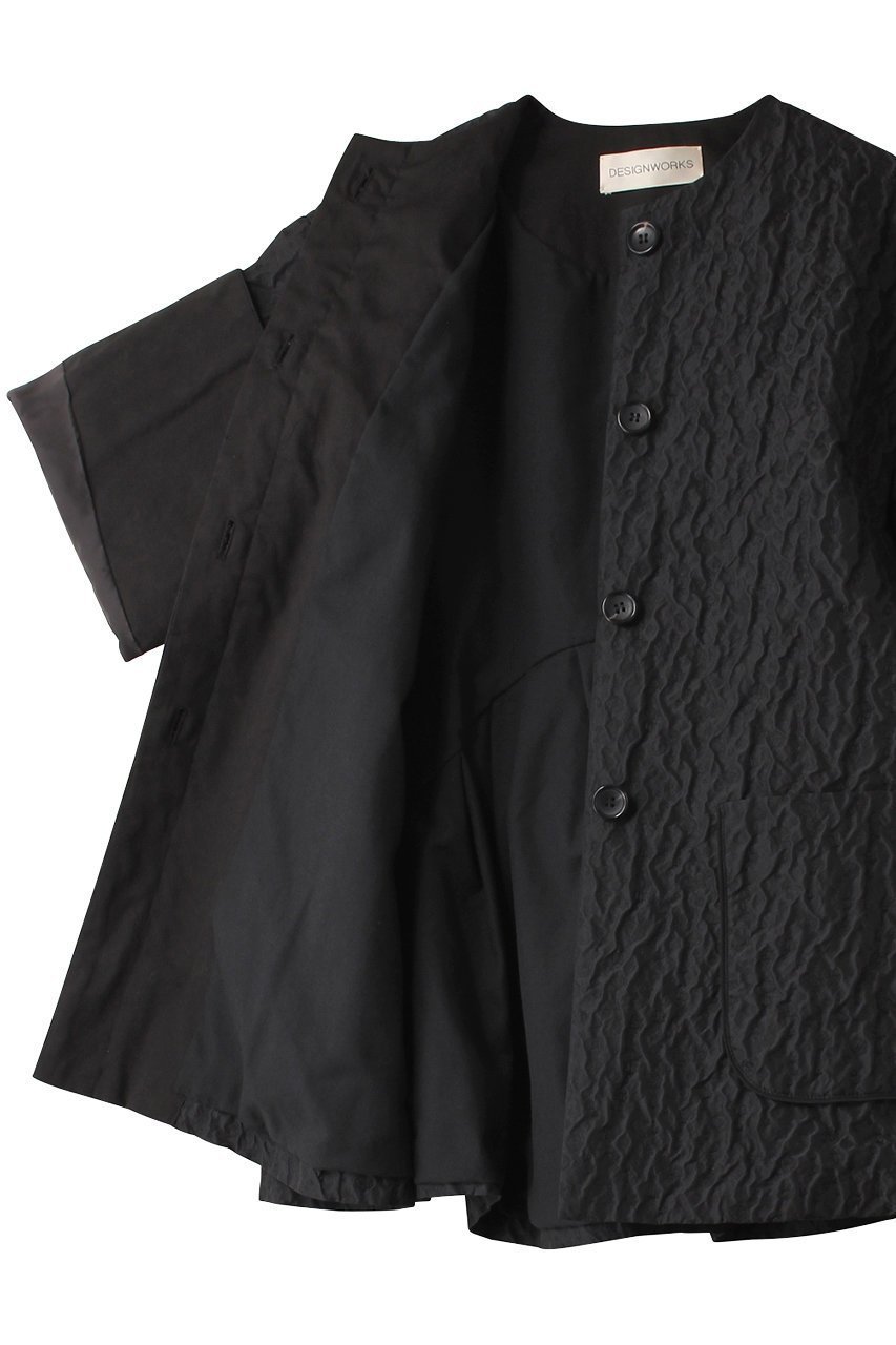 【デザイン ワークス/DESIGN WORKS】の膨れJQバックギャザーコート 人気、トレンドファッション・服の通販 founy(ファニー) 　ファッション　Fashion　レディースファッション　Fashion for Women　アウター　Coat / Outerwear Collection　コート・ロングコート・ピーコート　Long Coats, Peacoats & More　エレガント 上品　Elegant　ギャザー　Gathered, Ruffled　ショート　Short, Short Length　シンプル　Simple, Minimal　フラワー　Flower, Floral　other-6|ID: prp329100004608774 ipo3291000000032949218