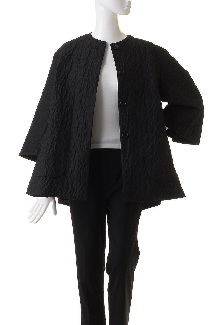 【デザイン ワークス/DESIGN WORKS】の膨れJQバックギャザーコート 人気、トレンドファッション・服の通販 founy(ファニー) 　ファッション　Fashion　レディースファッション　Fashion for Women　アウター　Coat / Outerwear Collection　コート・ロングコート・ピーコート　Long Coats, Peacoats & More　エレガント 上品　Elegant　ギャザー　Gathered, Ruffled　ショート　Short, Short Length　シンプル　Simple, Minimal　フラワー　Flower, Floral　other-7|ID: prp329100004608774 ipo3291000000032949224